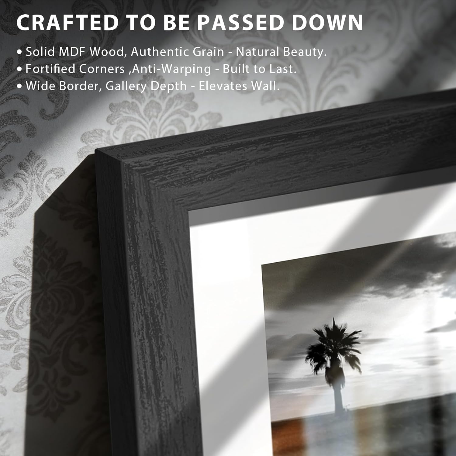 4x6 Picture Frame 5-Pack - Black Wooden 6x4 Frames with Tempered Glass, Classic Tabletop Gallery Frames for Photos & Art Prints