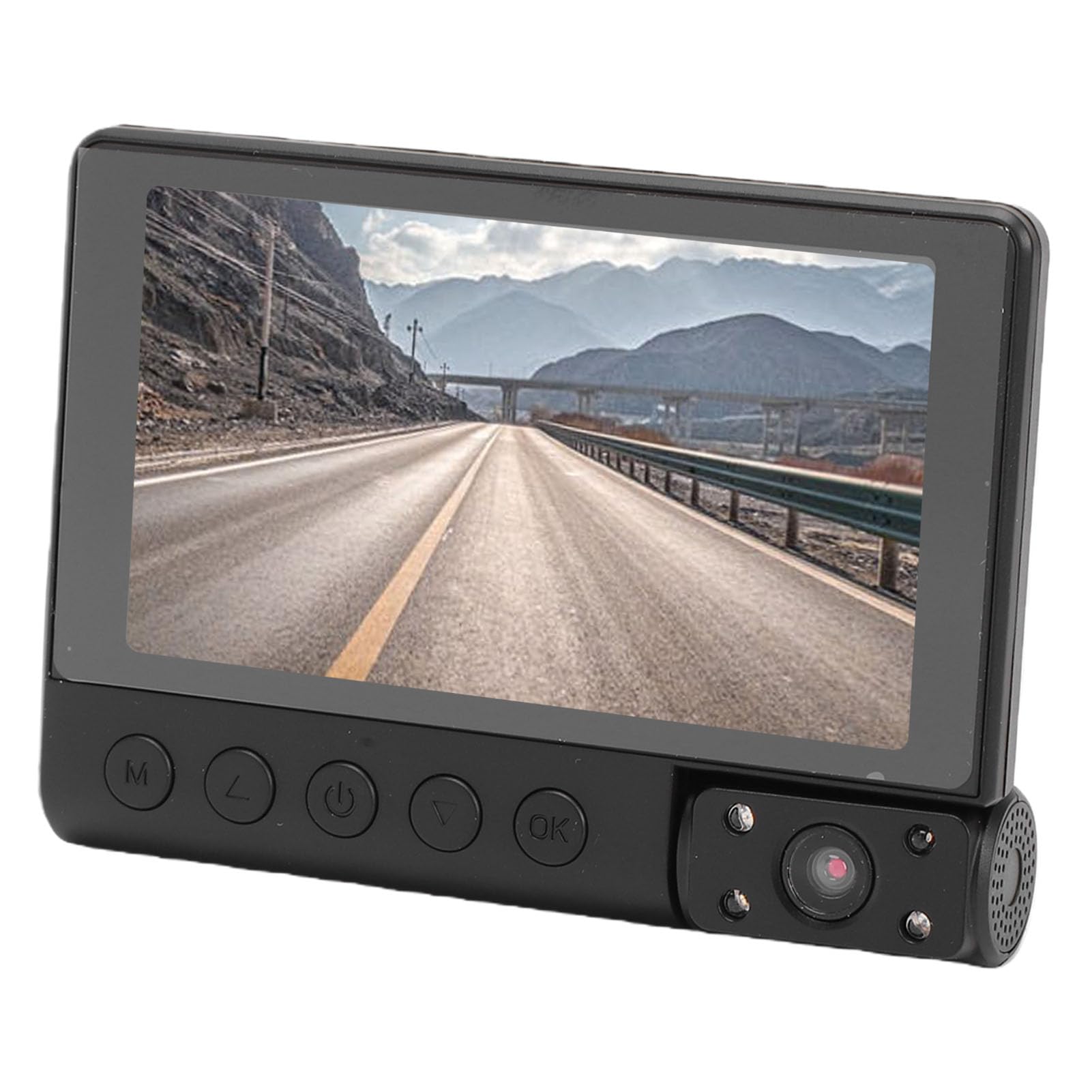 Cryfokt Dash Cam, Telecamera da Cruscotto Interna Anteriore Posteriore con Triplo Obiettivo HD 1080P, Registrazione in Loop con Prestazioni in Condizioni di Scarsa Illuminazione per SUV Berlina