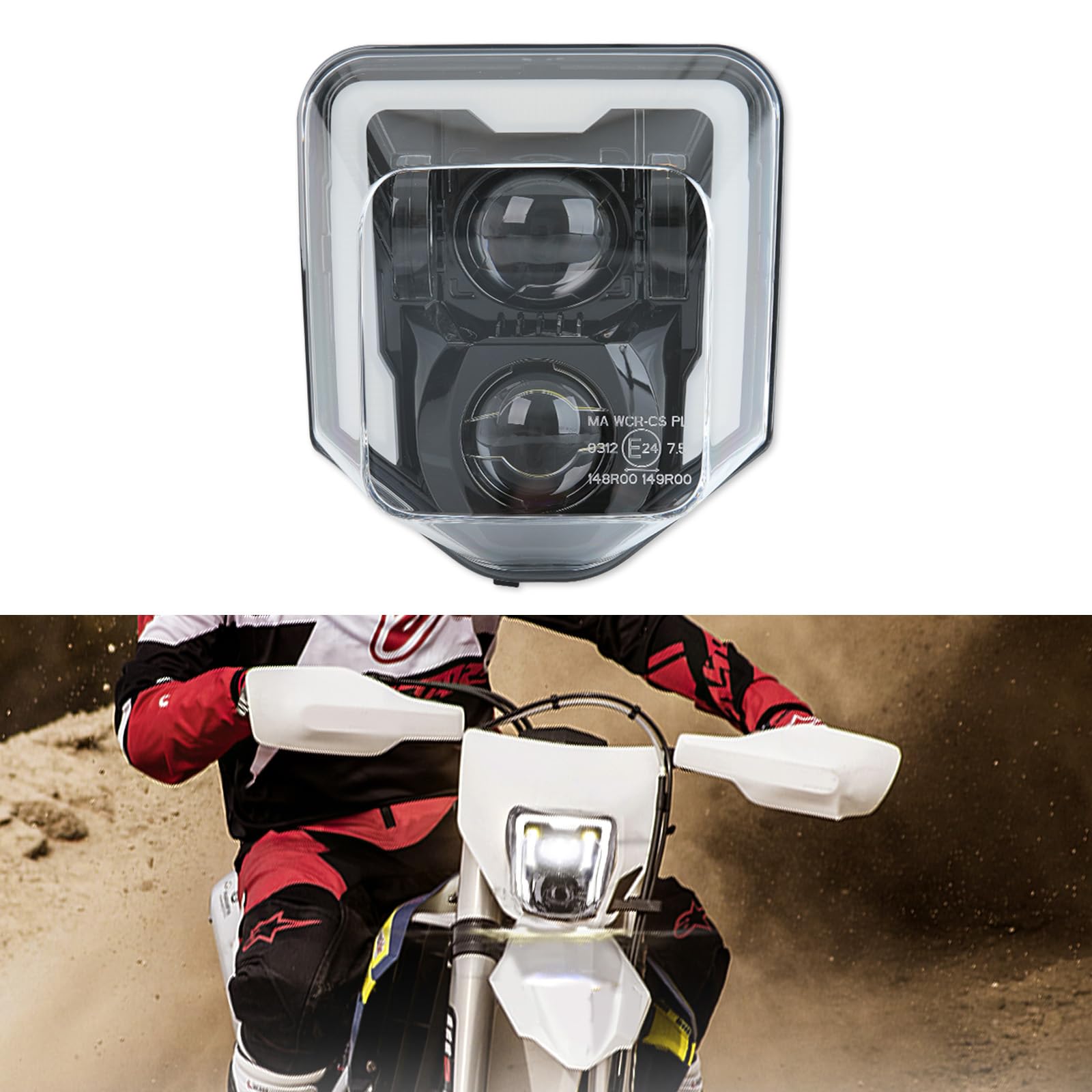 DREAMIZER Phare LED pour Moto Compatible avec Pit Dirt Bike Motocross Husqvarna 2014-2023 701 Enduro 701 SuperMoto FE250 FE350 FE450 FE501 FE501S TE150 TE250i TE300i