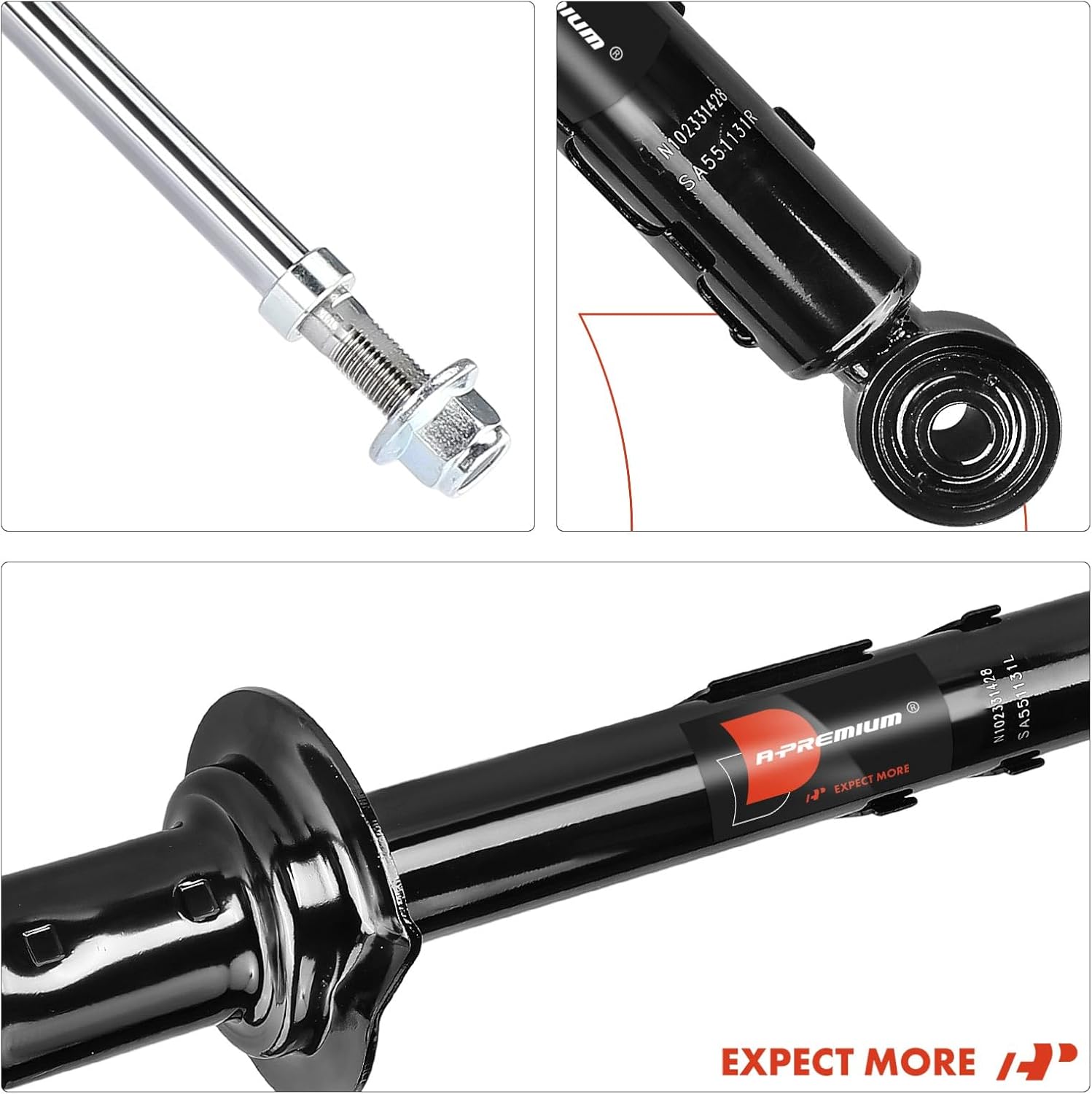 A-Premium Front Pair (2) Shock Absorber Compatible with Lexus IS200t 2016, IS250 2006-2015, IS350 2006-2016, Driver and Passenger Side