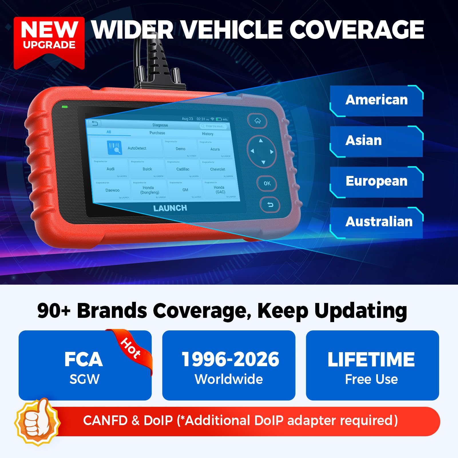 LAUNCH CRP129X V3.0 OBD2 Diagnostica per Auto, 4 Sistemi (ABS/SRS/TCM/Motore), 12 Reset Service, Scanner diagnosi Multimarca, Codifica Iniettori, VIN Automatico, Aggiornamenti Gratuiti
