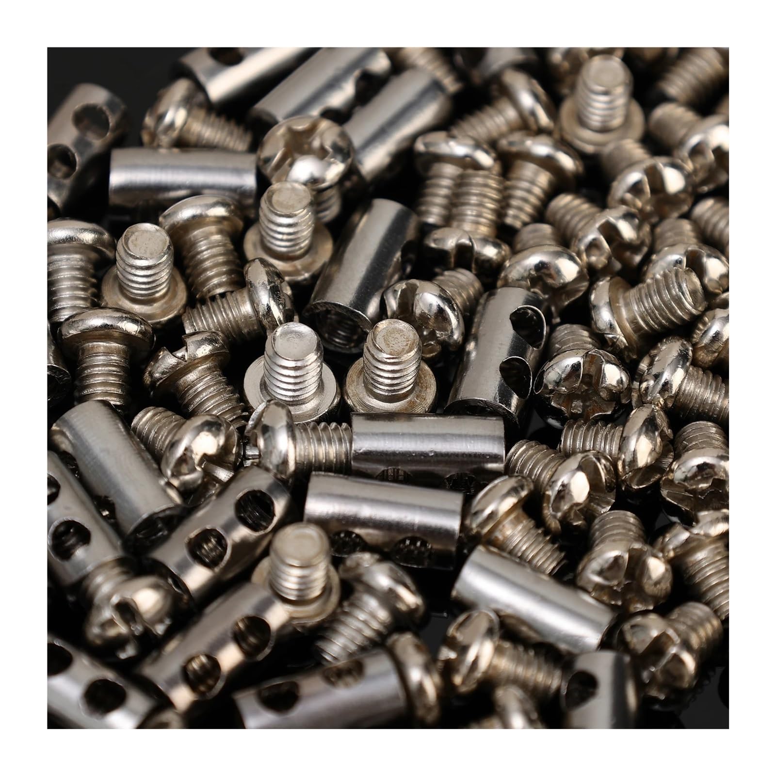 10-100 pezzi di clip for imbracatura cavi metallici con doppi fori regolabili, morsetti, viti, hardware fisso, cavo in acciaio, fissaggio in metallo rame per Fune(100PCS)