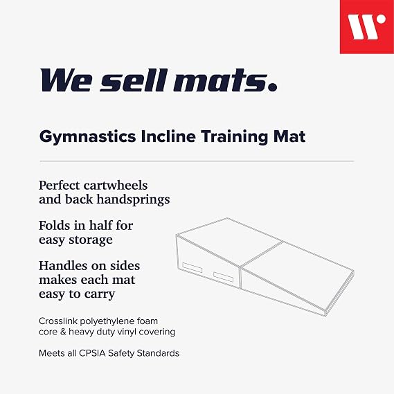 We Sell Mats Gymnastics Incline Mat, Cheese Wedge Skill Shape, Supportive Cushioned Tumbling Mat for Gymnastics, Cheerleading