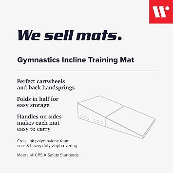We Sell Mats Gymnastics Incline Mat, Cheese Wedge Skill Shape, Supportive Cushioned Tumbling Mat for Gymnastics, Cheerleading