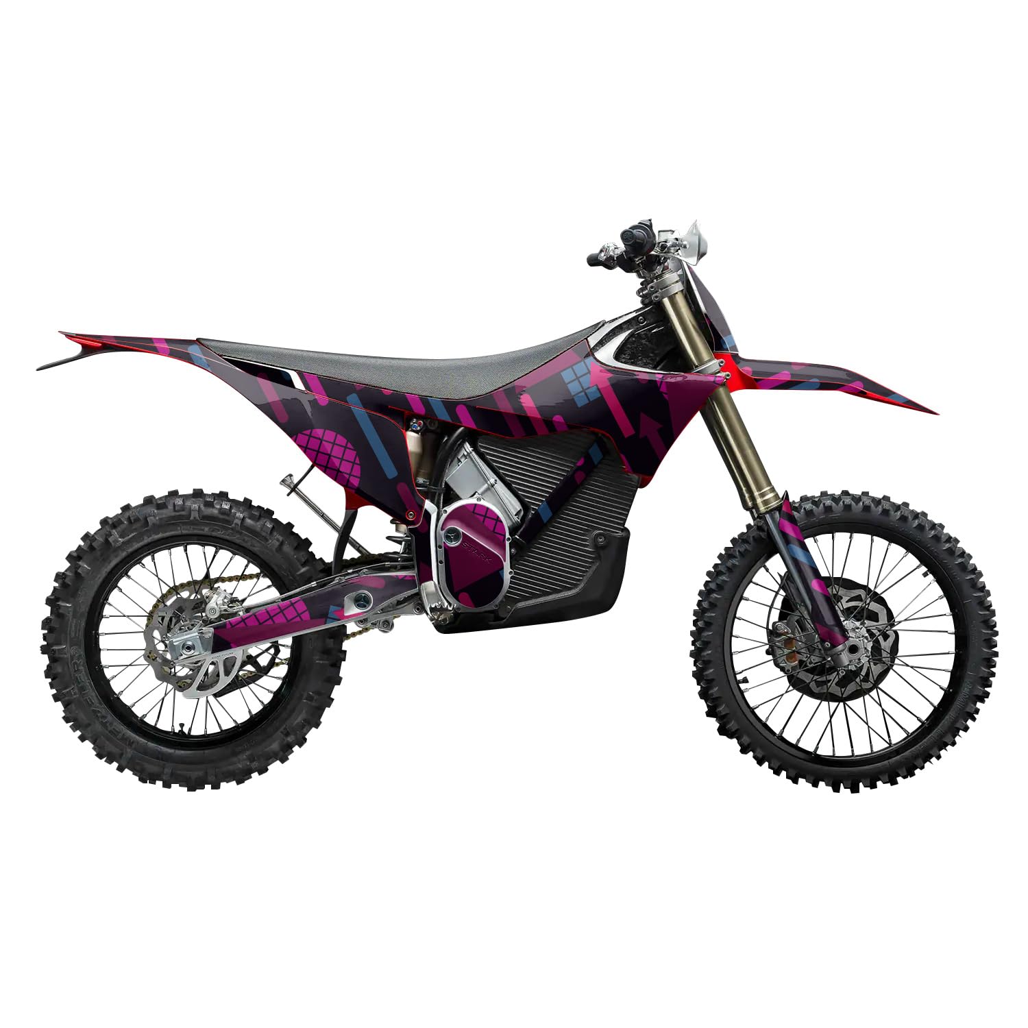 Stark Varg MX 2023-2025 Graphics Kit Wrap - Magenta Globe - Varg MX Skin - Premium 3M Vinyl Protective Wrap Decal Cover - Easy to Apply | Crafted in The USA by MightySkins