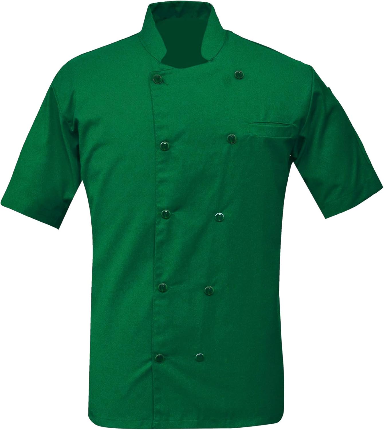 SUNLEXA Men's Chef Coat Multicolored Unisex Chef's-Uniform Short Sleeve (XS-6XL)