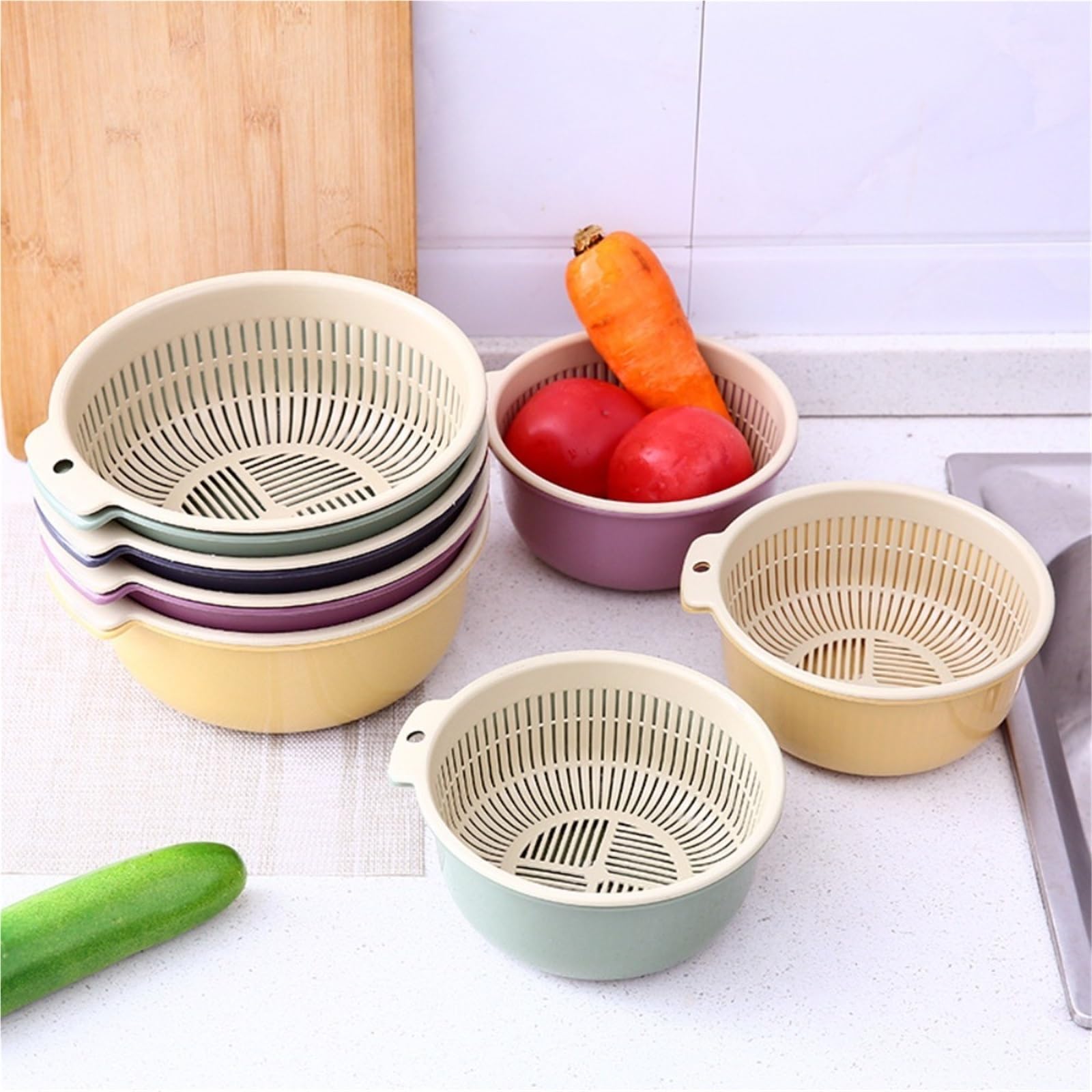 Cesta de drenaje cocina 2 en 1 3 piezas Para Cocina