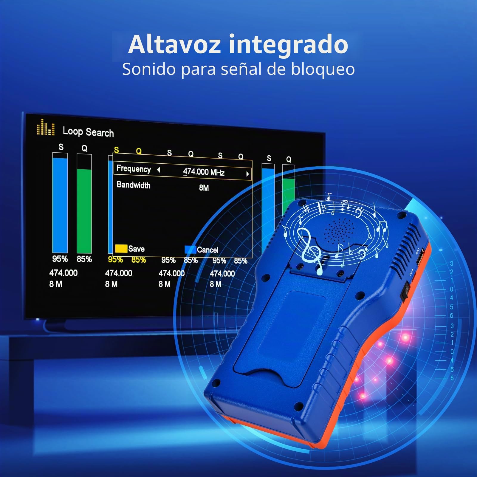 GT Media V8 Finder Pro Buscador de Satélites TDT, Medidor de Señal de Satélite HD DVB-S2X/S2/S/T2/T/C, 4.3" LCD 4000mAh Decodificación H.264/H.265