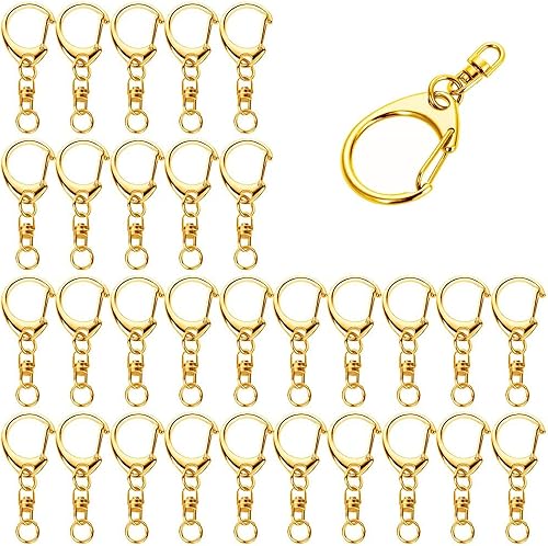 50 llaves de cierre de langosta, clip para llavero, cierres giratorios, gancho a presión, llavero para manualidades de bricolaje, cierre de pinza de