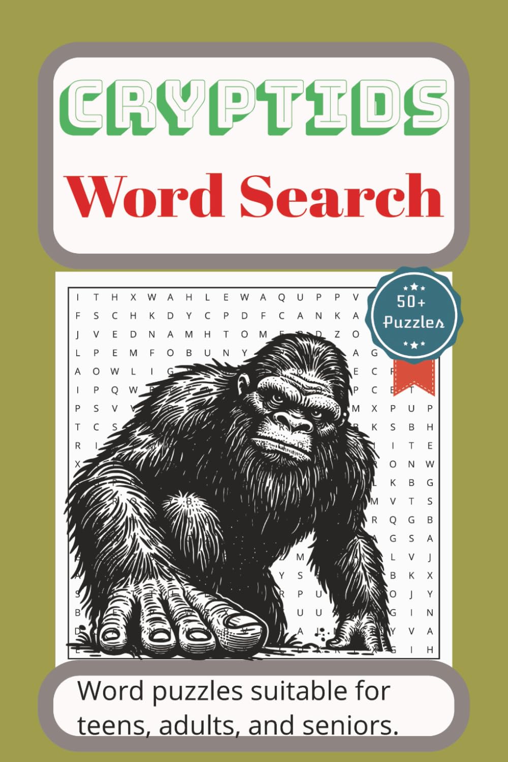 Cryptid Word Search Puzzle Book: Word Searches with Easy-to-Read Print about Cryptids, legendary, Bigfoot, and More — |6x9 inches, ... Gift for Vacation, Holiday, and free time