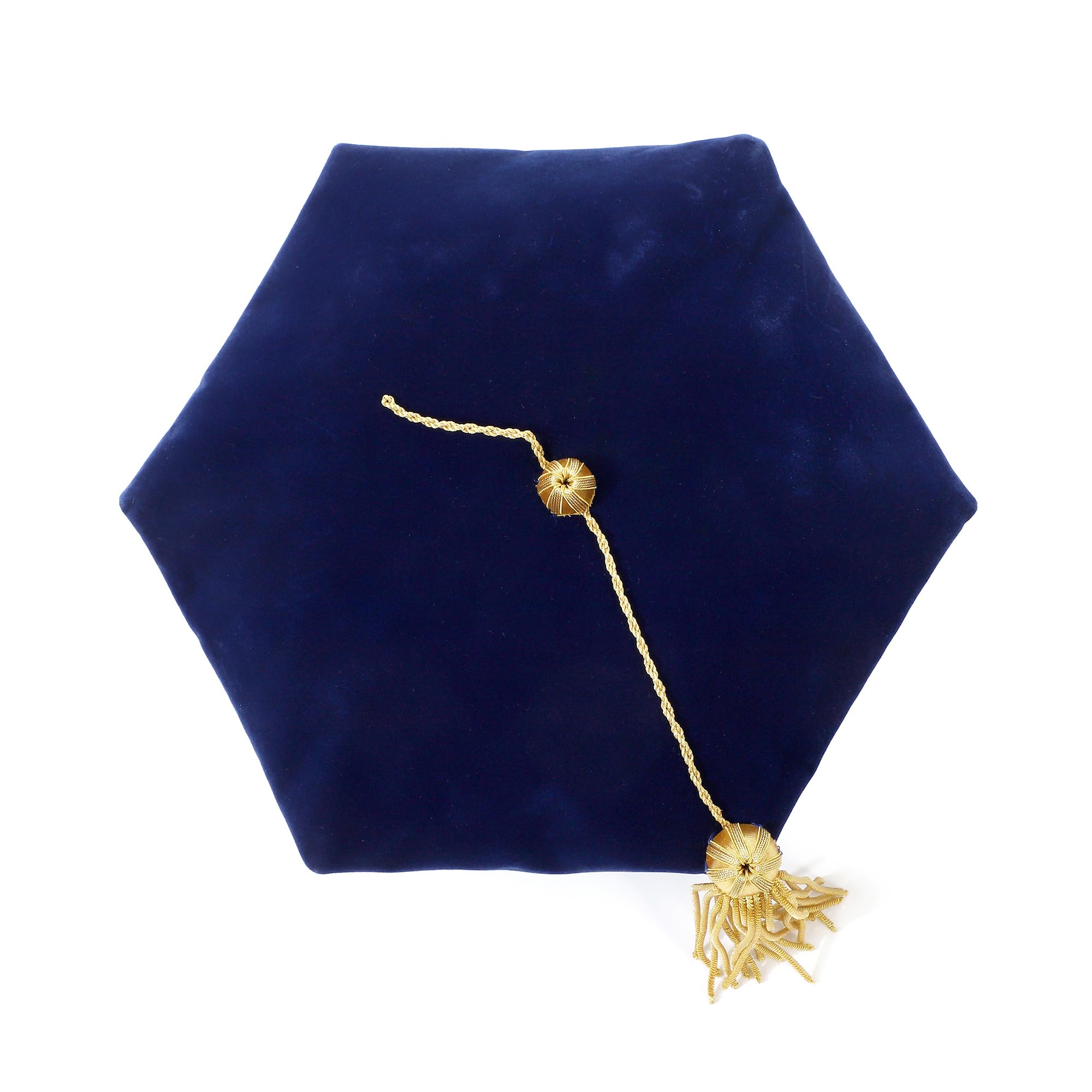 D DODOU Graduation Doctoral Tam Velvet Graduation Doctorate Cap with Gold Bullion Tassel
