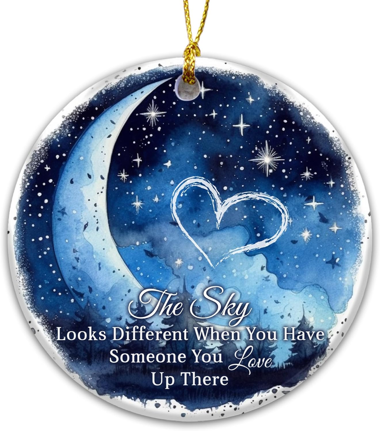 Memorial Ornament 2025 – “The Sky Looks Different When You Have Someone You Love Up There” – Bereavement Sympathy Keepsake Ornament for Loss of Loved One, Remembrance Gift for Family & Friends