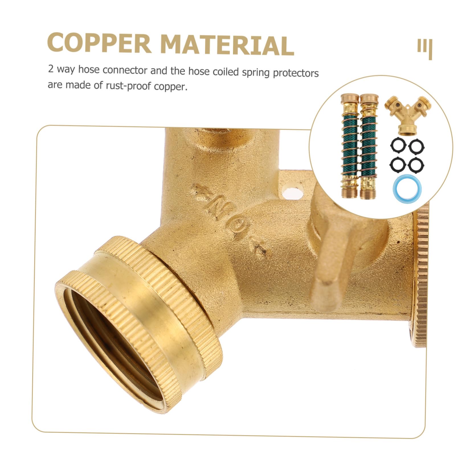 TOYANDONA Conector de Manguera de Jardín para Exteriores, 1 Set de Cobre | Protege la Manguera, Resistente al Óxido, para Aspersor y Línea de Agua