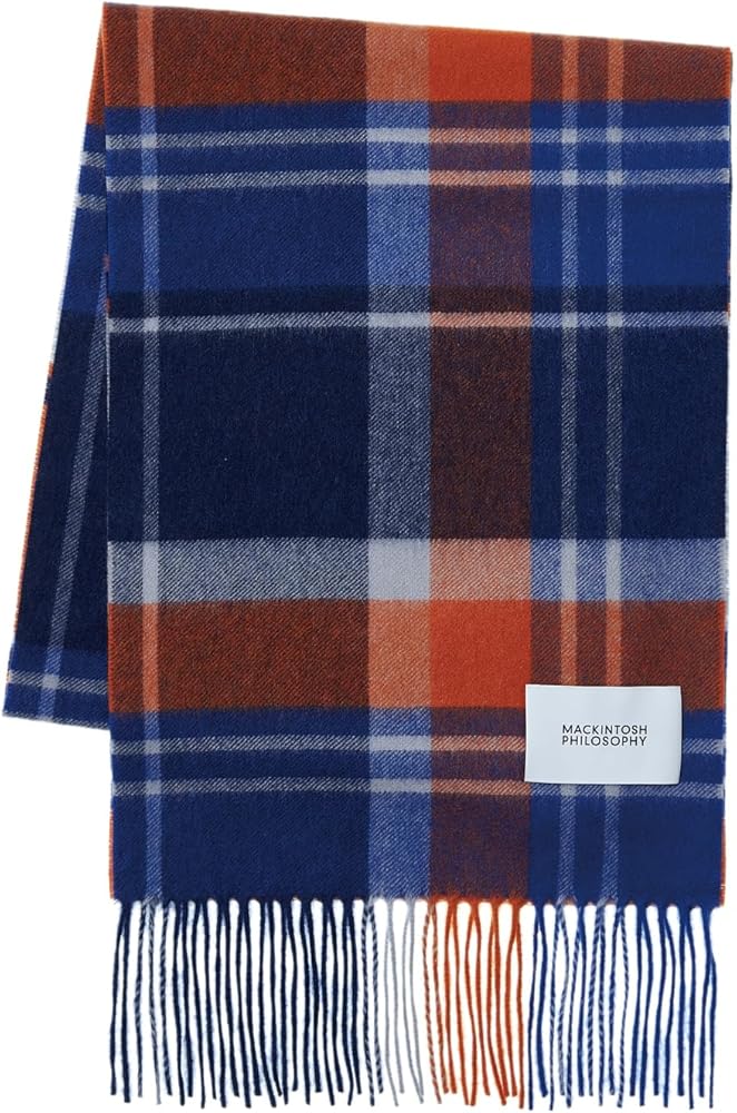 マッキントッシュフィロソフィー　カシミヤ100％　マフラー　青橙チェック柄 Amazon | [マッキントッシュ フィロソフィ] ムーンバット 洗える