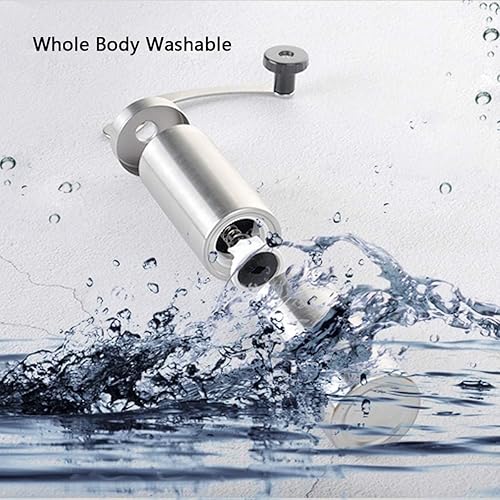 Miniatura 4 de Molinillo de café manual portátil, molinillo de granos de café con molino de rebabas cónicas para preparación de precisión ideal, prensa francesa,