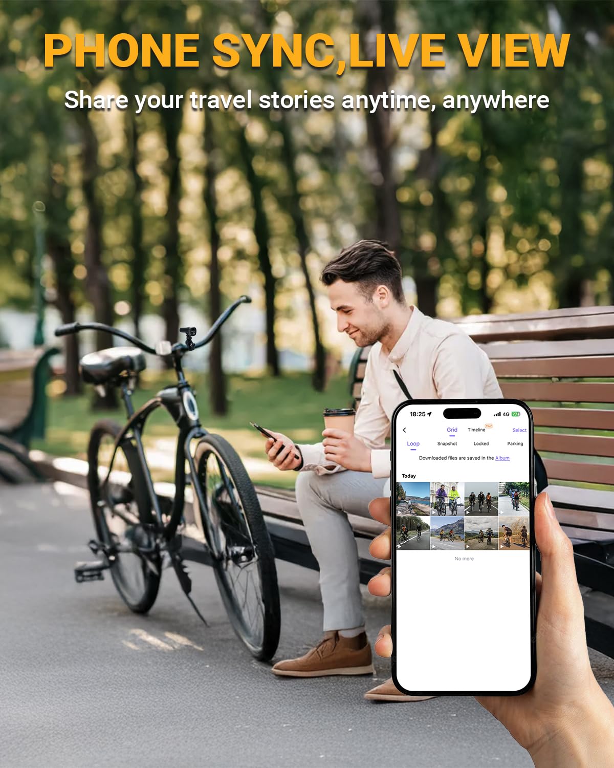 1080P HD Fahrrad Kamera Mit Halterung Dashcam Fahrrad Wasserdicht Motorrad Camera Dashcam WLAN,Einstellbarer Winkel,2600 mAh Akku,140° Weitwinkelobjektiv,64 GB TF-Karte