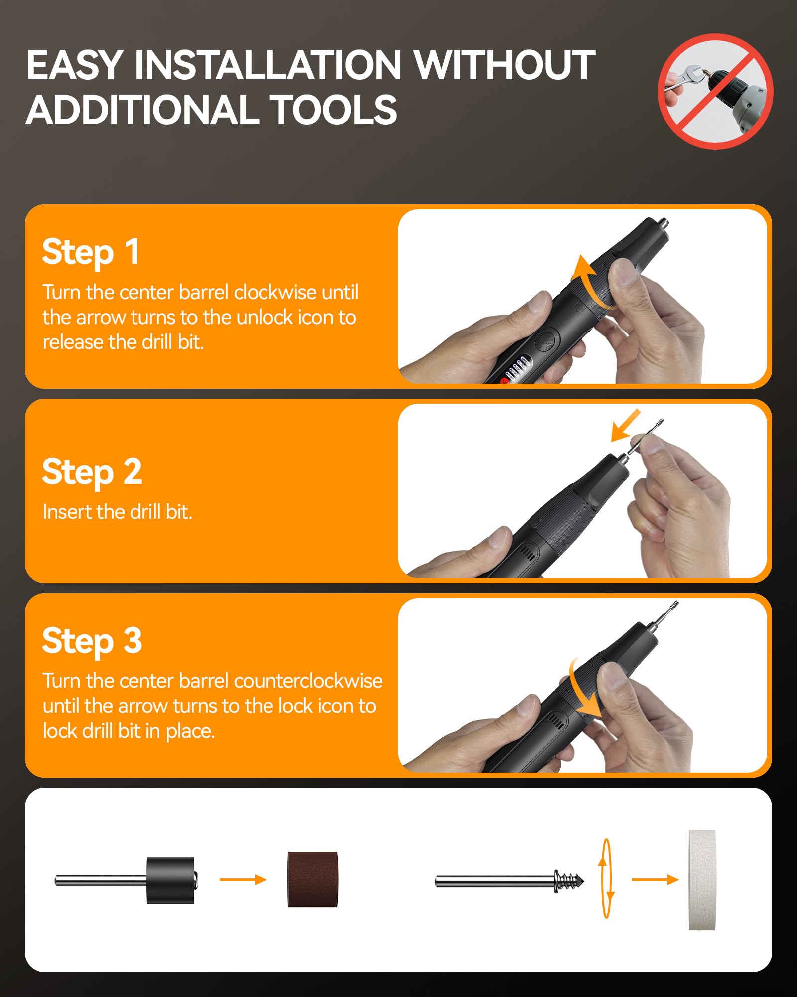 ZoCCee Power Cordless Rotary Tool- 8V Multi Tool with 5 Variable Speed Display Type-C Charging - Image 4