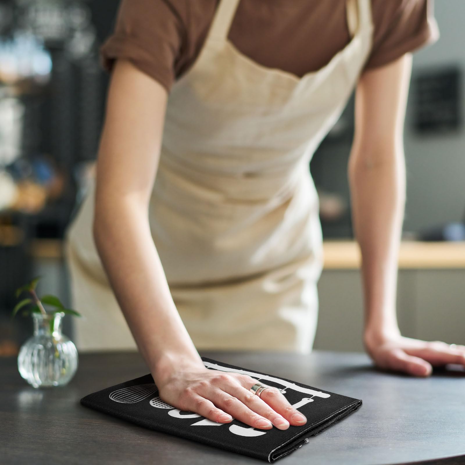 Bencailor 6 Pcs Home Kitchen Towels Decorative Sets Dish Towels Absorbent Fast Drying Hand Tea Vintage Hanging Reusable Cleaning Dishcloths for Cooking Farmhouse Bathroom Accessory