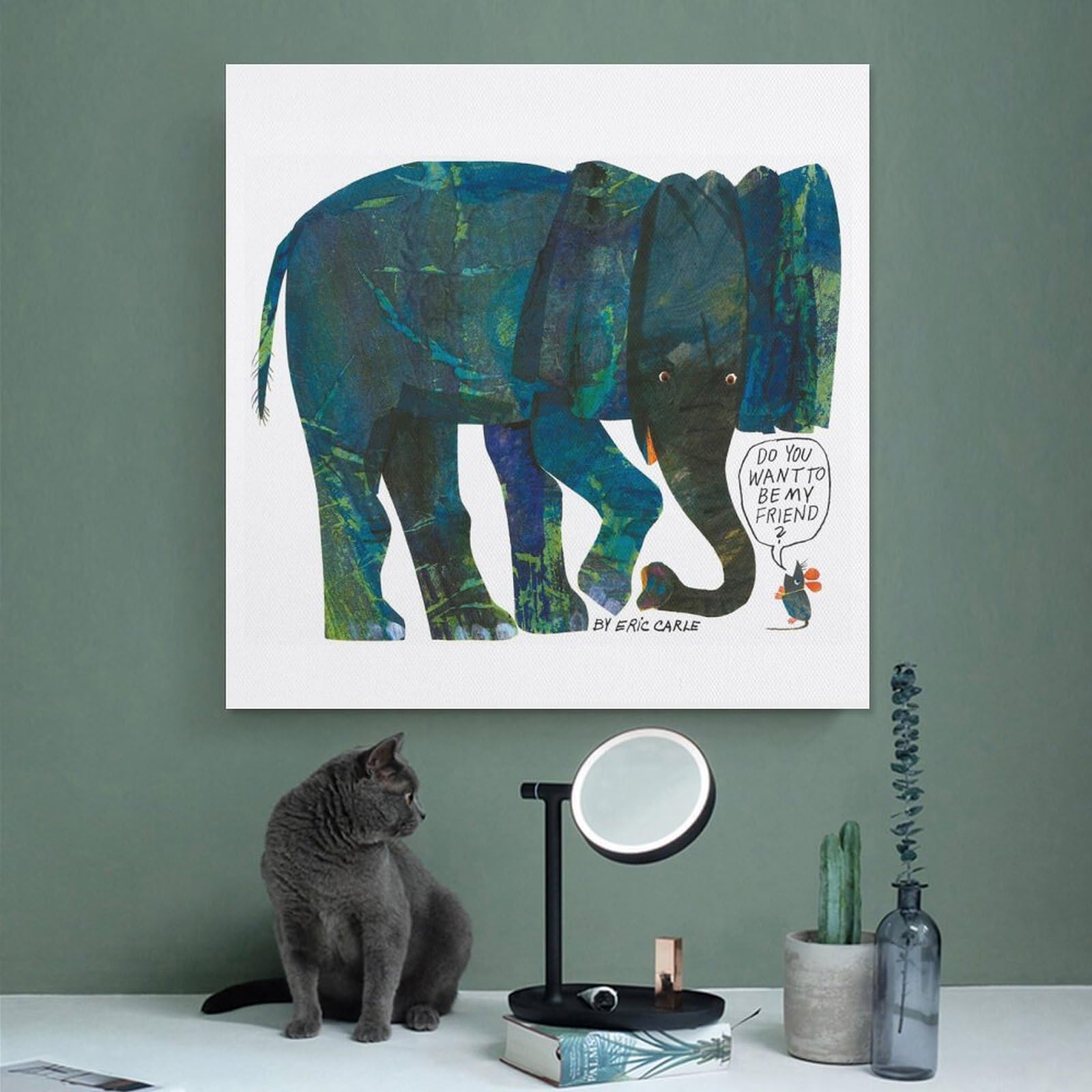 Amazon.co.jp: Eric Carle エリック・カールの版画「友達になりたい 