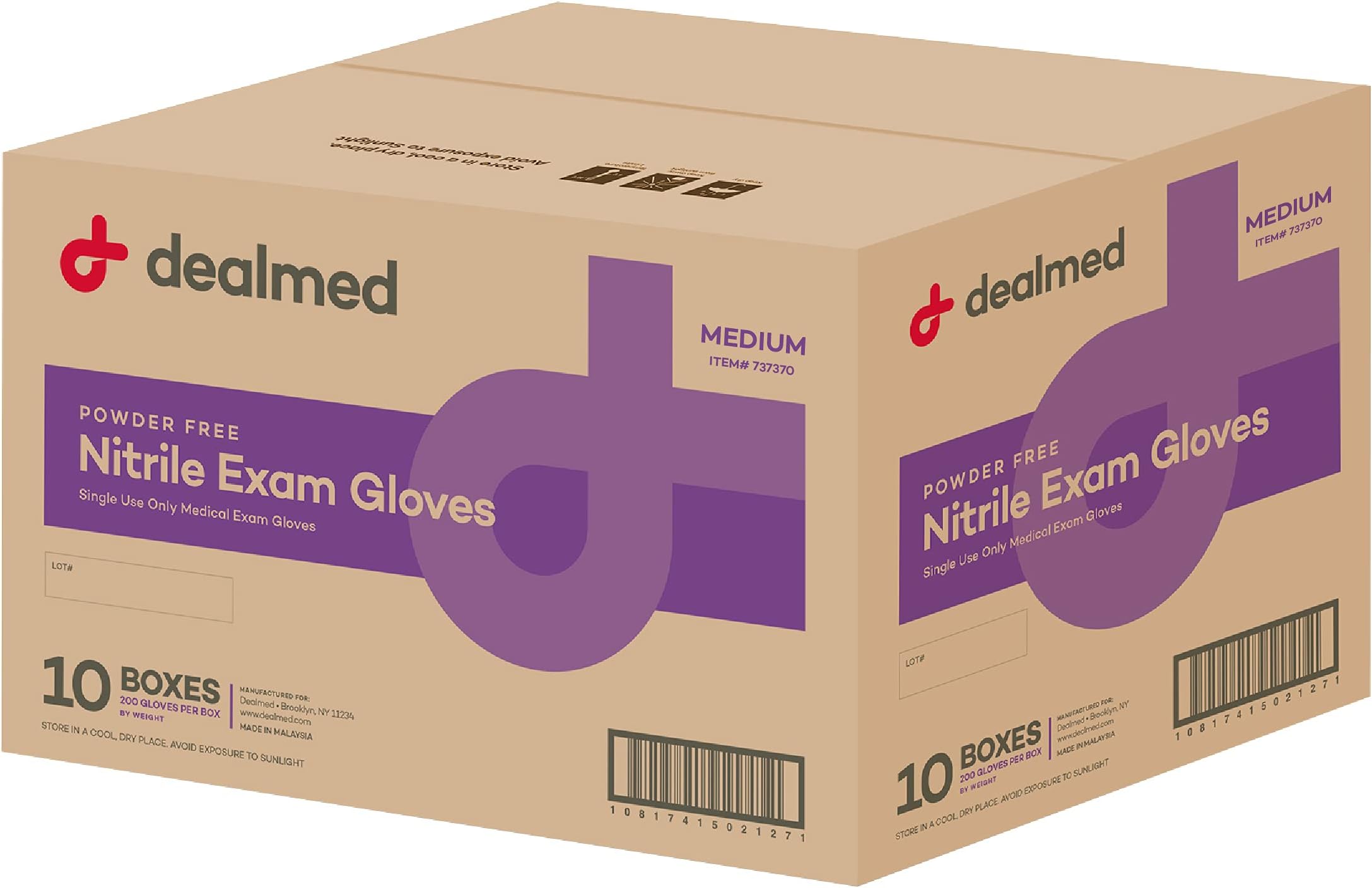 Dealmed Medical Exam Gloves – 2000 Count Medium Nitrile Gloves, Disposable Non-Irritating Latex Free, Multi-Purpose Use for a First Aid Kit and Medical Facilities