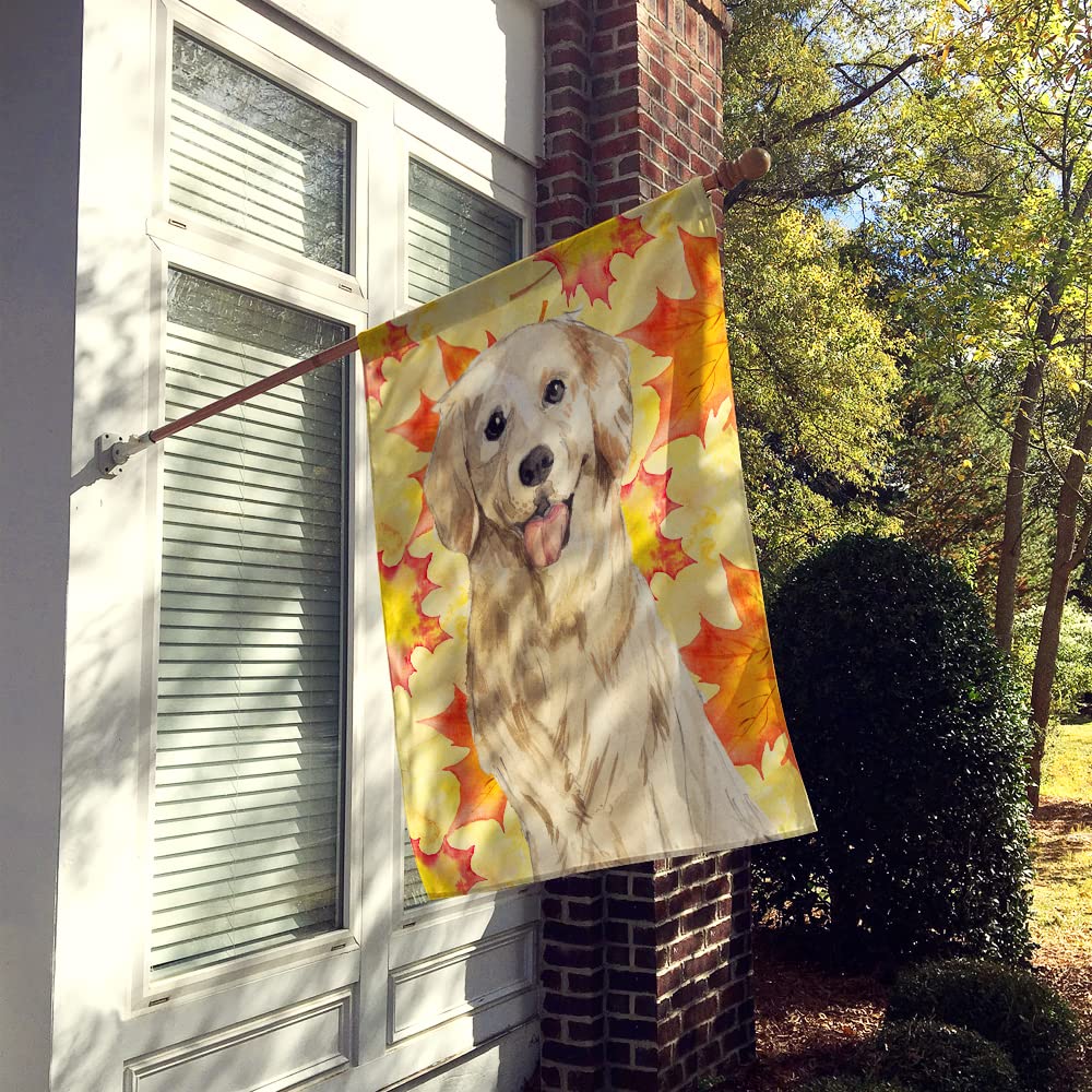Bandiera Decorativa In Tela Caroline's Treasures - Foglie D'Autunno Con Goldendoodle - 71x101 Cm - Doppia Faccia Per Bandiera Da Giardino O Casa