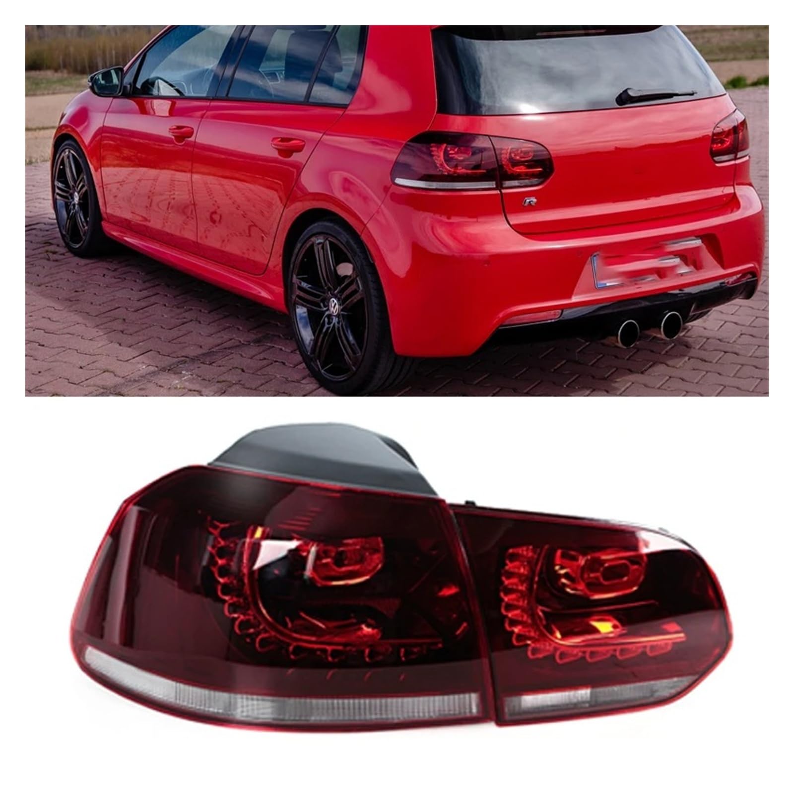Pilotos Traseros Asamblea Para VW Para Golf 6 Para R20 Para GTD Para GTI 2008-2013 LED Luz De Flujo Señal De Giro Luz Trasera Luz De Marcha Atrás(Outside Right)