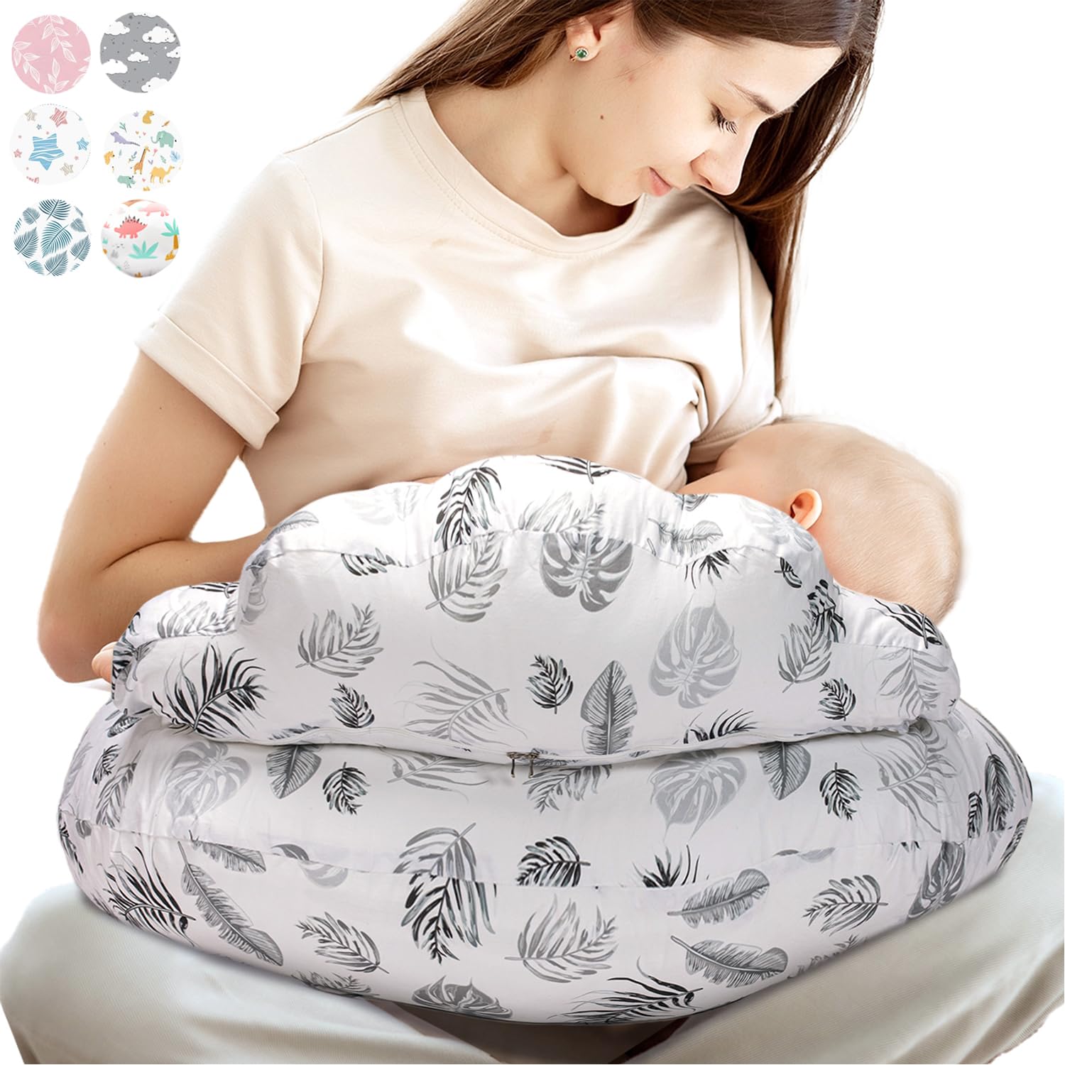 PILLANI Nursing Pillow for Breastfeeding, Breastfeeding Pillows for Mom Support & Baby Comfort, Removable Cotton Cover, w/Adjustable Waist Strap, Newborn Essentials Must Haves, Baby Registry Search