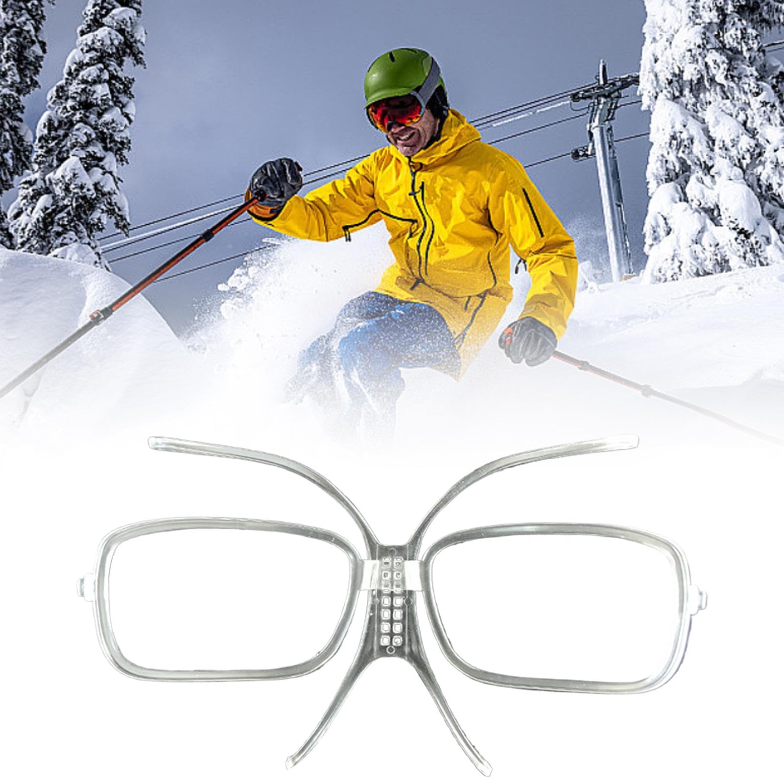 Inserto Para Gafas De Esquí, Adaptador Óptico Ajustable | Inserto De Gafas De Snowboard, Accesorio De Esquí Al Aire Libre, Marco Interior Multicolor