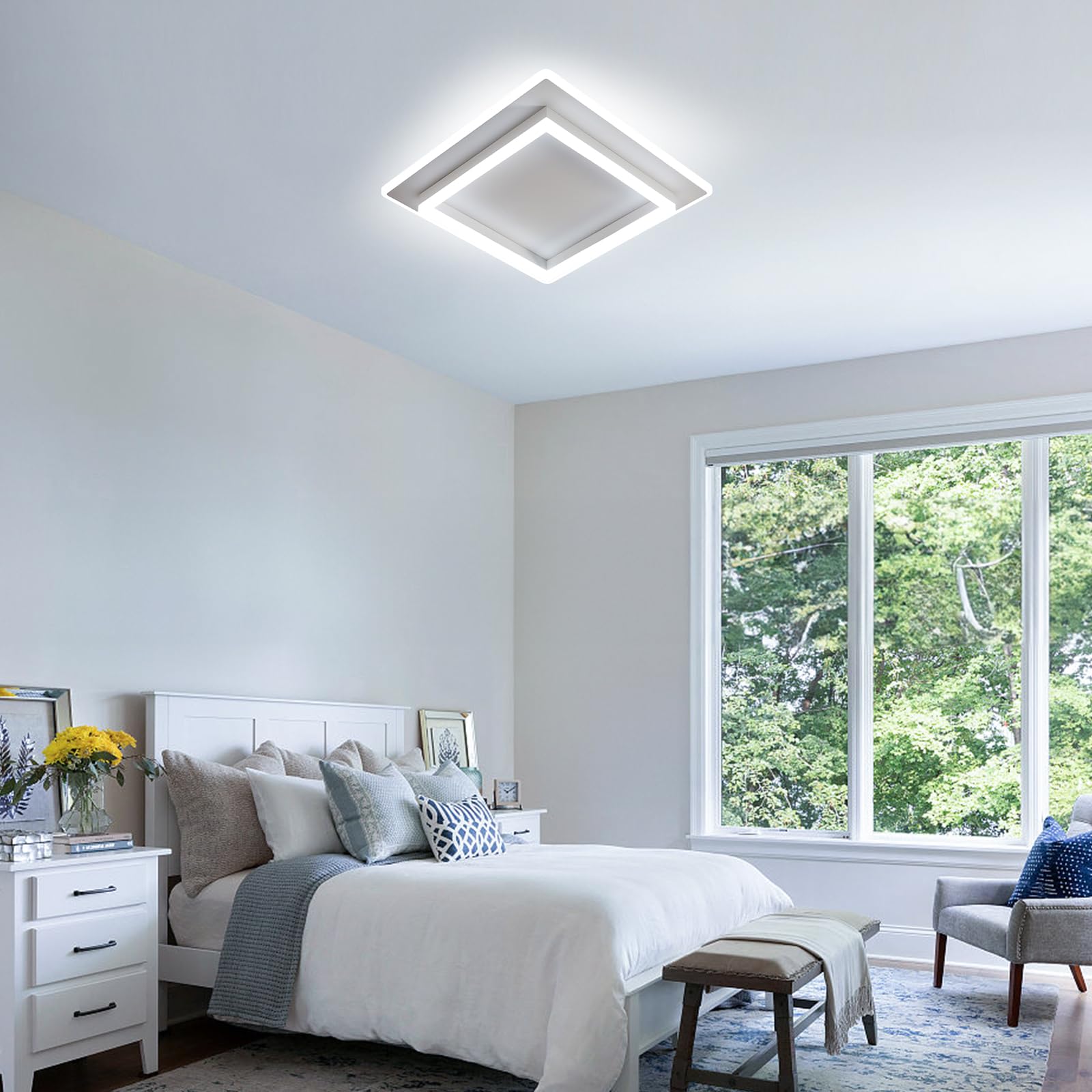 Comely 41W Lampara de Techo LED con Mando Distáncia, Plafon Techo Regulable