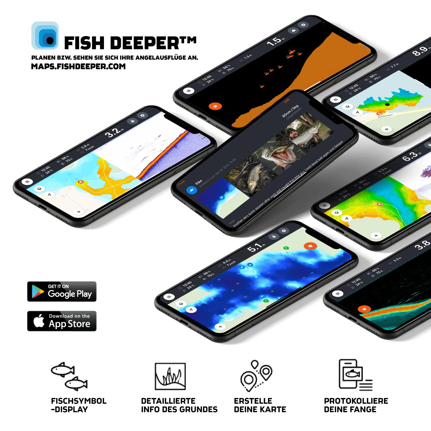 Deeper Chirp+2 - Auswerfbarer GPS Fischfinder, fürs Bootangeln, Eisfischen, Uferangeln | Auswerfbares Echolot mit benutzerfreundlicher kostenloser App