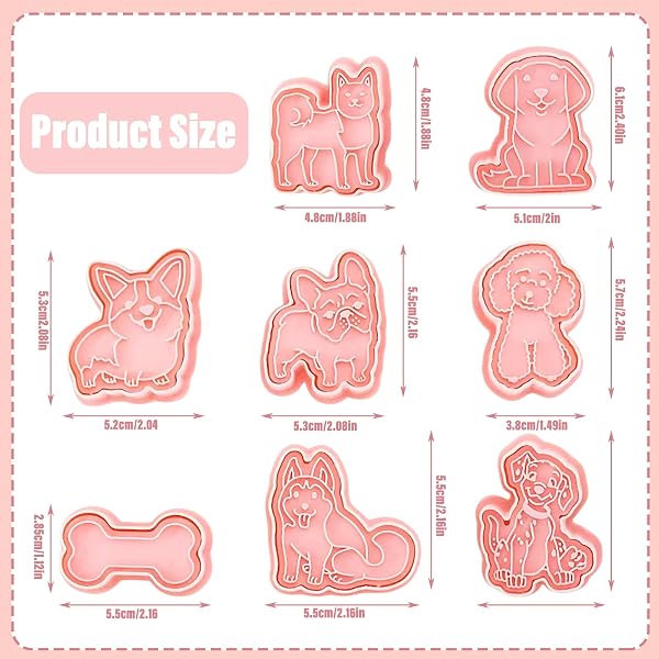8 Pezzi Stampi per Biscotti 3D, Formine per Biscotti Pressabili, Stampini Biscotti Plastici Riutilizzabili, Set Formine per Decorare Biscotti Dolci e Torte Natalizie, Tagliabiscotti 3D - 2