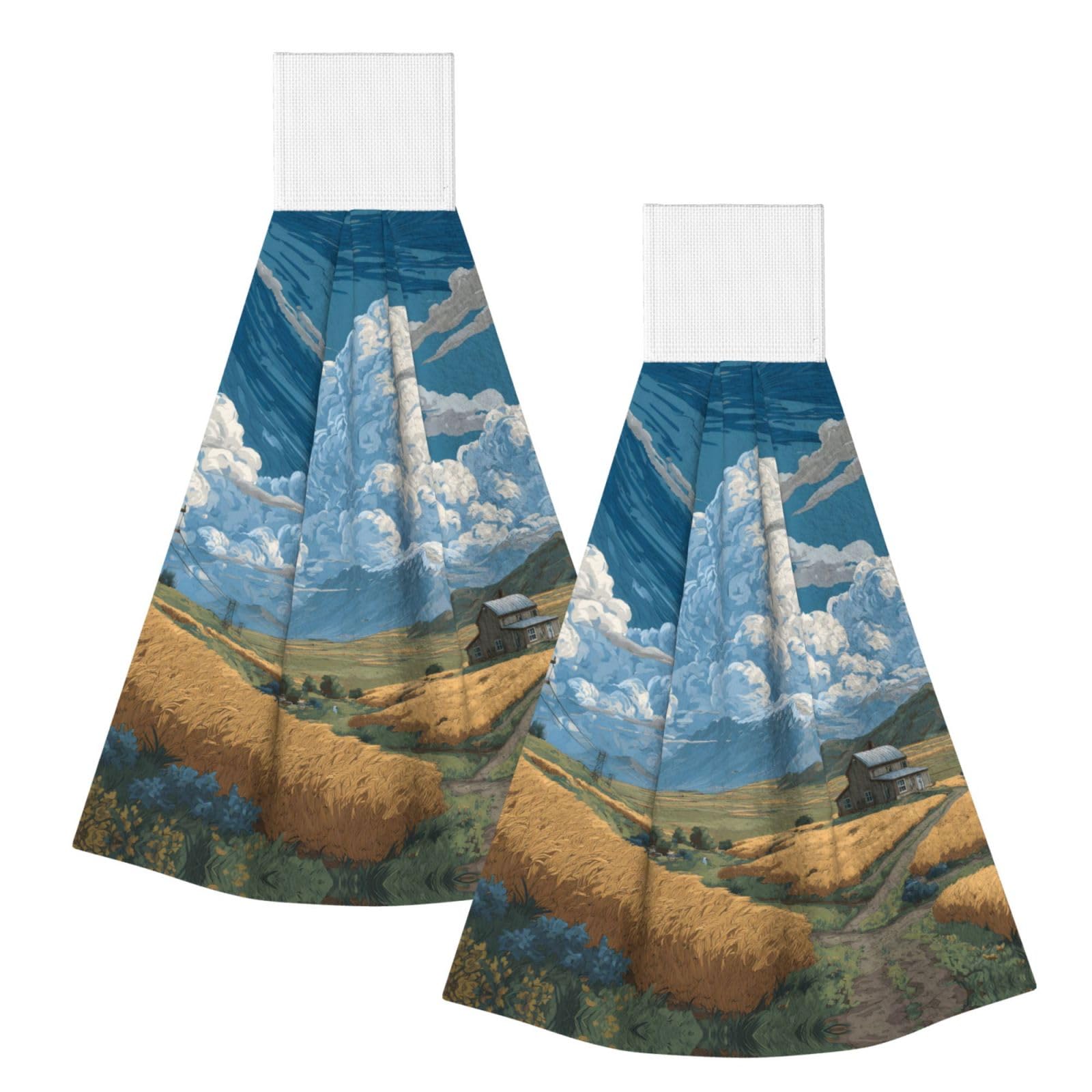 JUANYQME Wheat Printing Hanging Coral Fleece Towel Super Absorbent Soft Towel, Fluffy And Light Quick-Drying Noodles.