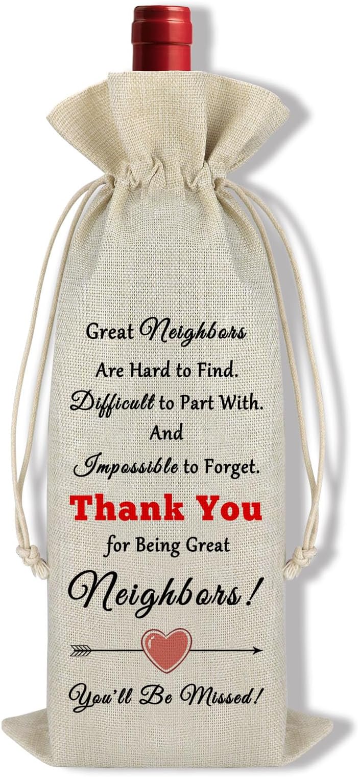 Neighbor Gift Neighbor Moving Away Gift Great Neighbors are Hard to Find Wine Gift Bag Housewarming Gift for Neighbor Goodbye Gifts Farewell Gifts Leaving Gifts for Neighbor