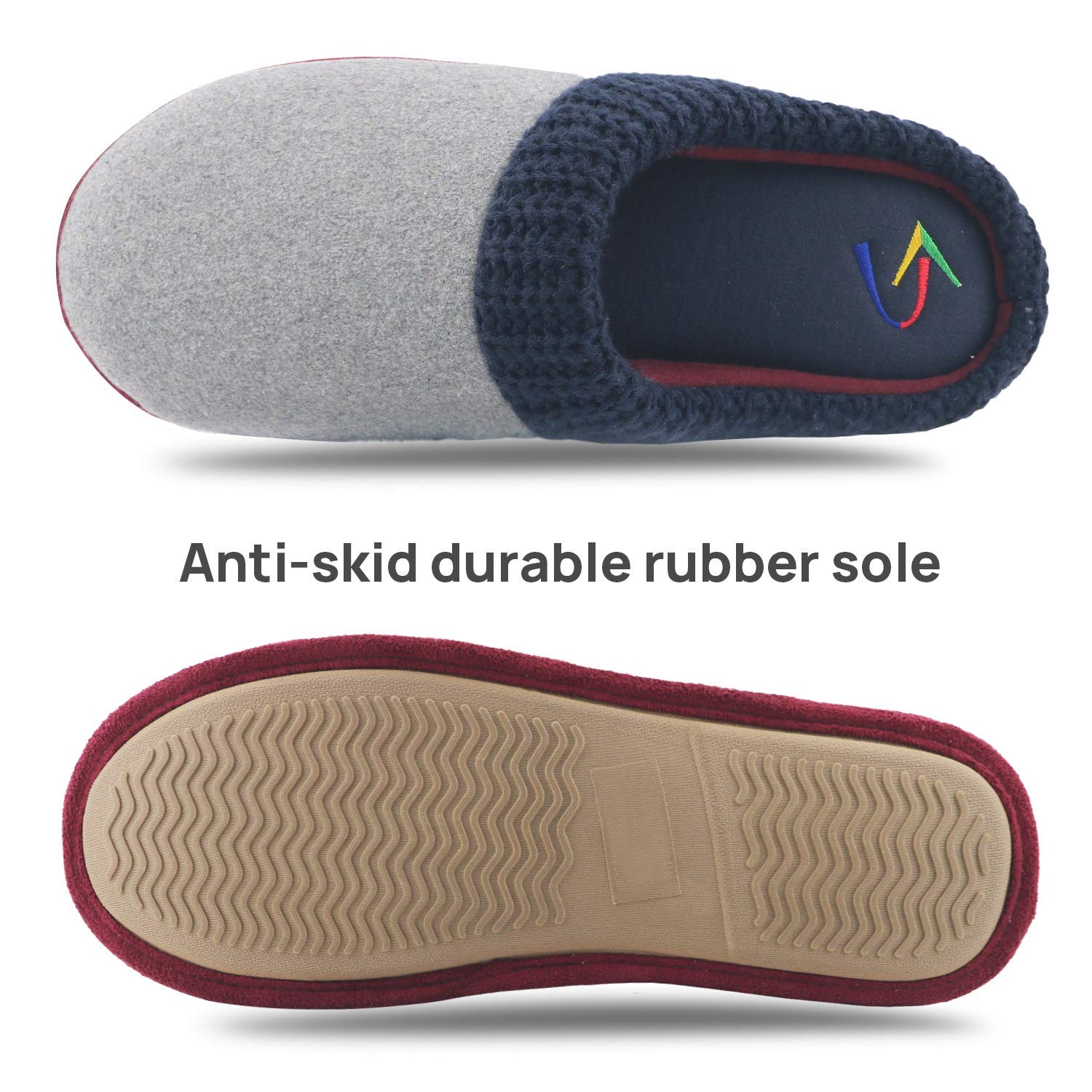 Gumusservi Men's Slippers, Comfy Anti-Skid House Shoes Indoor Outdoor 4