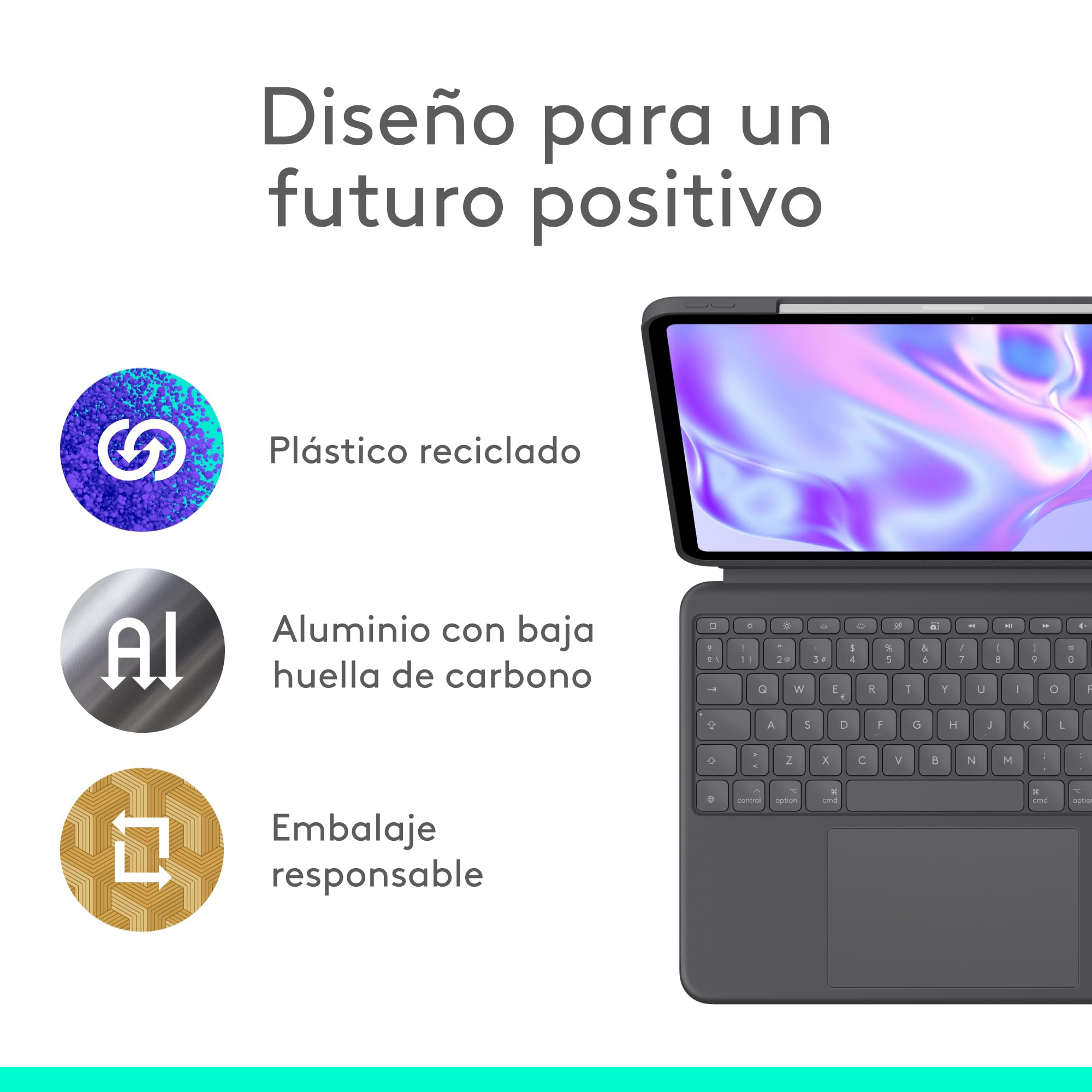 Logitech Combo Touch, Funda con Teclado, iPad Pro 13 Pulgadas (M4)(2024) - Teclado retroiluminado extraíble con Soporte abatible, Escritura cómoda, Modo Multiuso, Disposición QWERTY Español - Grafito