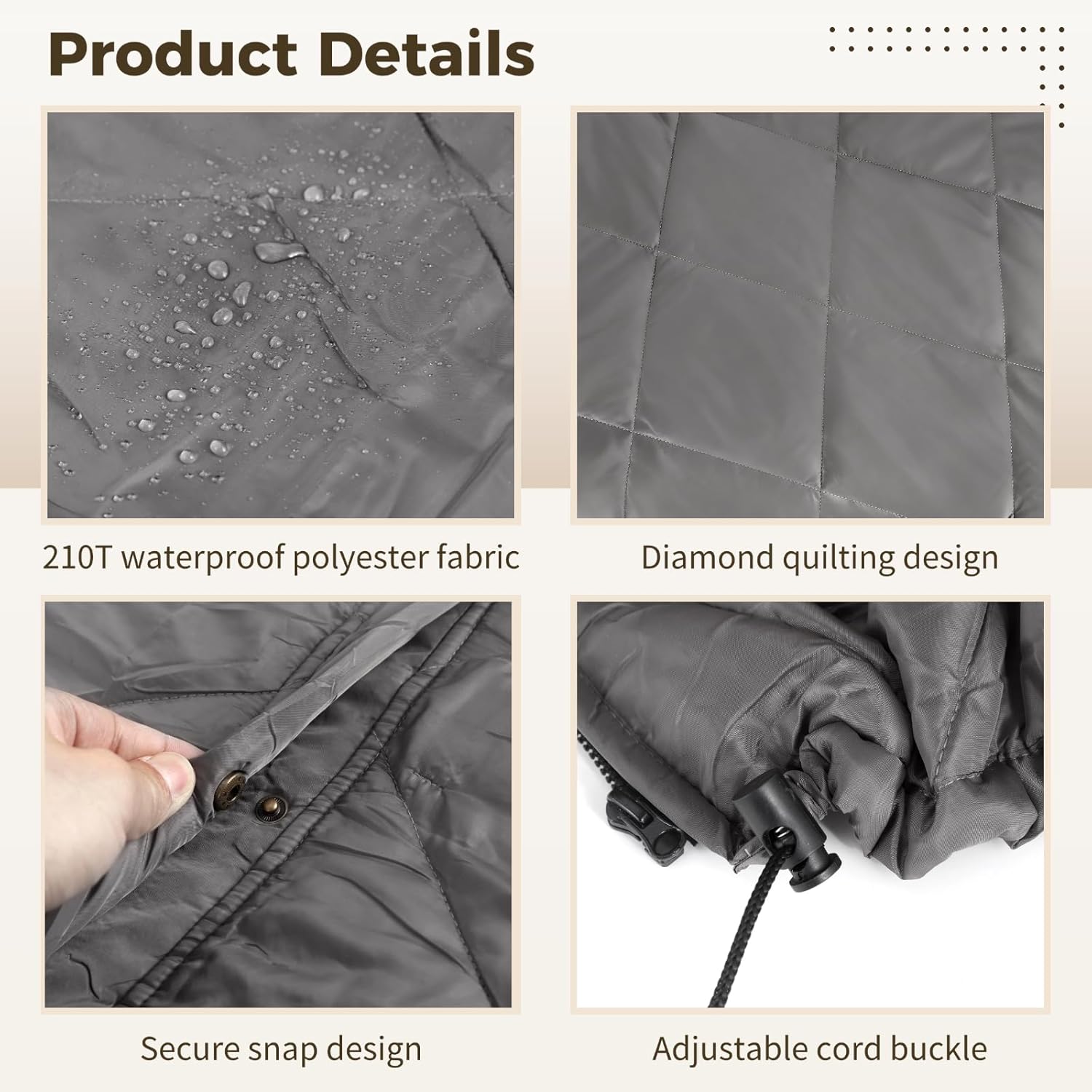 Outdoor Camping Blanket, 4-in-1 Travel Versatile Blanket, 55.1 x 80.7 in Waterproof Warm with Storage Bag, Foldable and Lightweight, Ideal for Hiking, Backpacking, Picnic & Beach (Dark Grey)