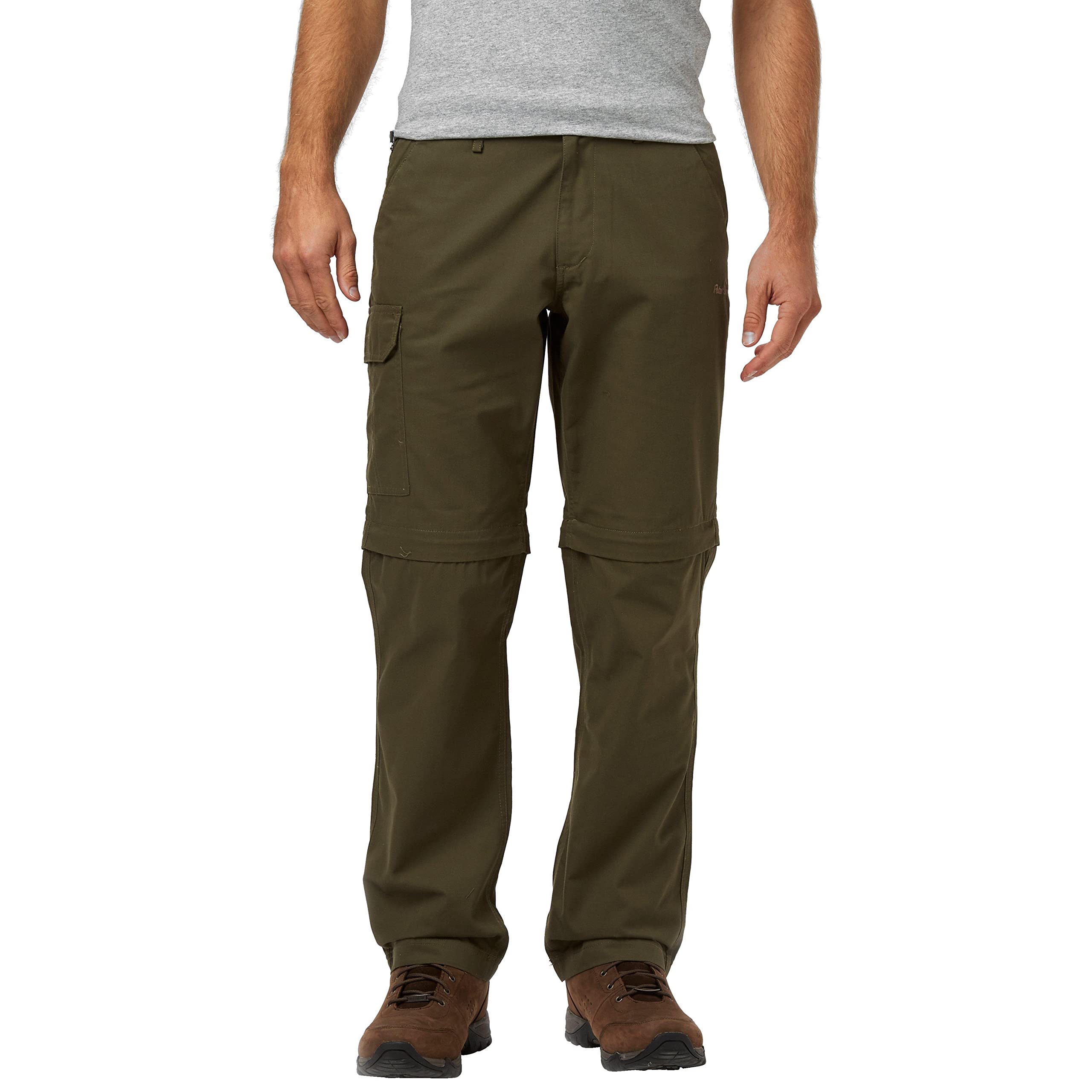 Peter Storm Men's Khaki Ramble Ii Convertible Walking Trousers, Hiking Trousers, Outdoors, Travelling, Walking, Trekking, Hiking And Camping Clothing, 38In