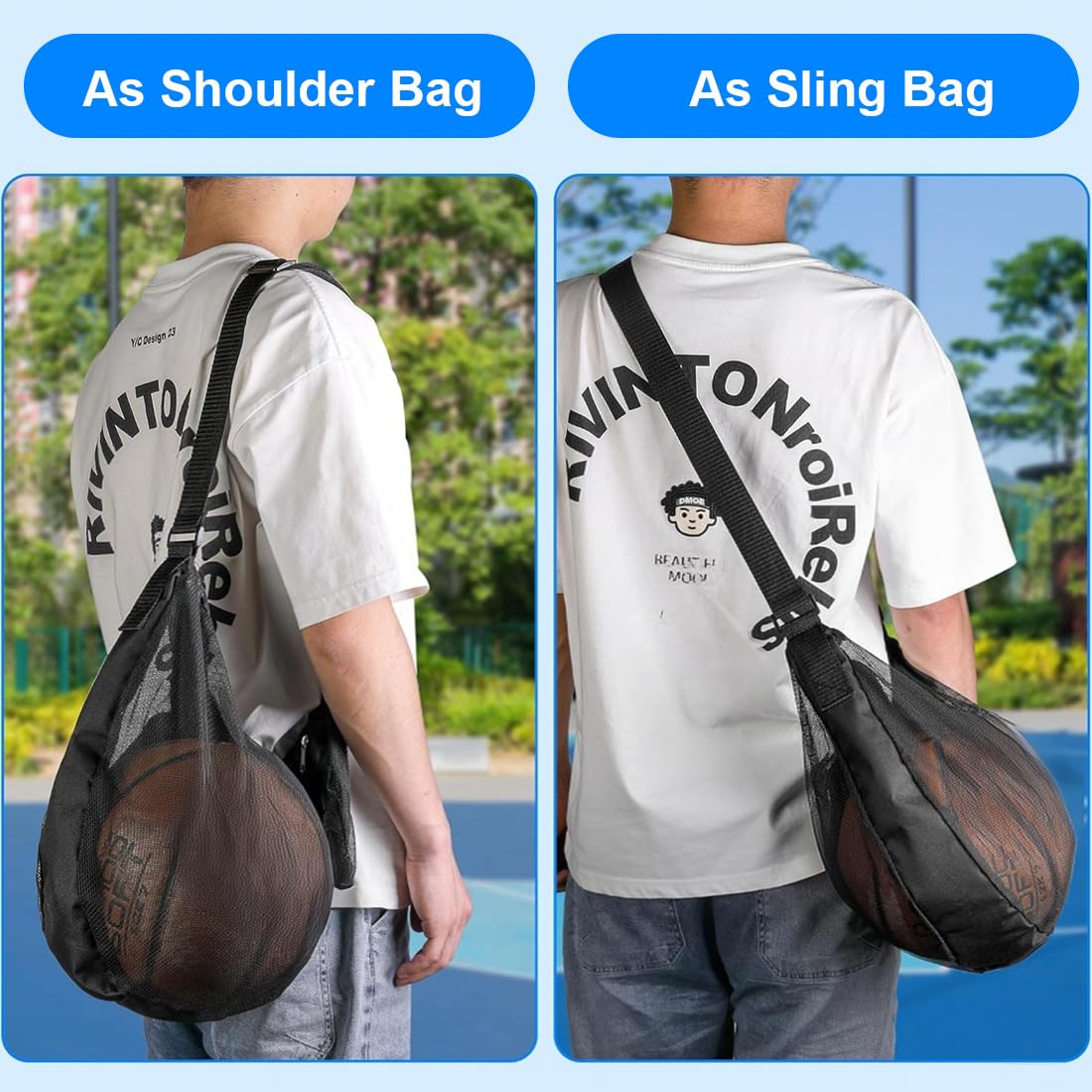 Sac à Dos de Basketball, Poche Filet, Accessoires de Basketball, sac à dos, sac de basket-ball, poche filet avec mousqueton, poche filet pour football