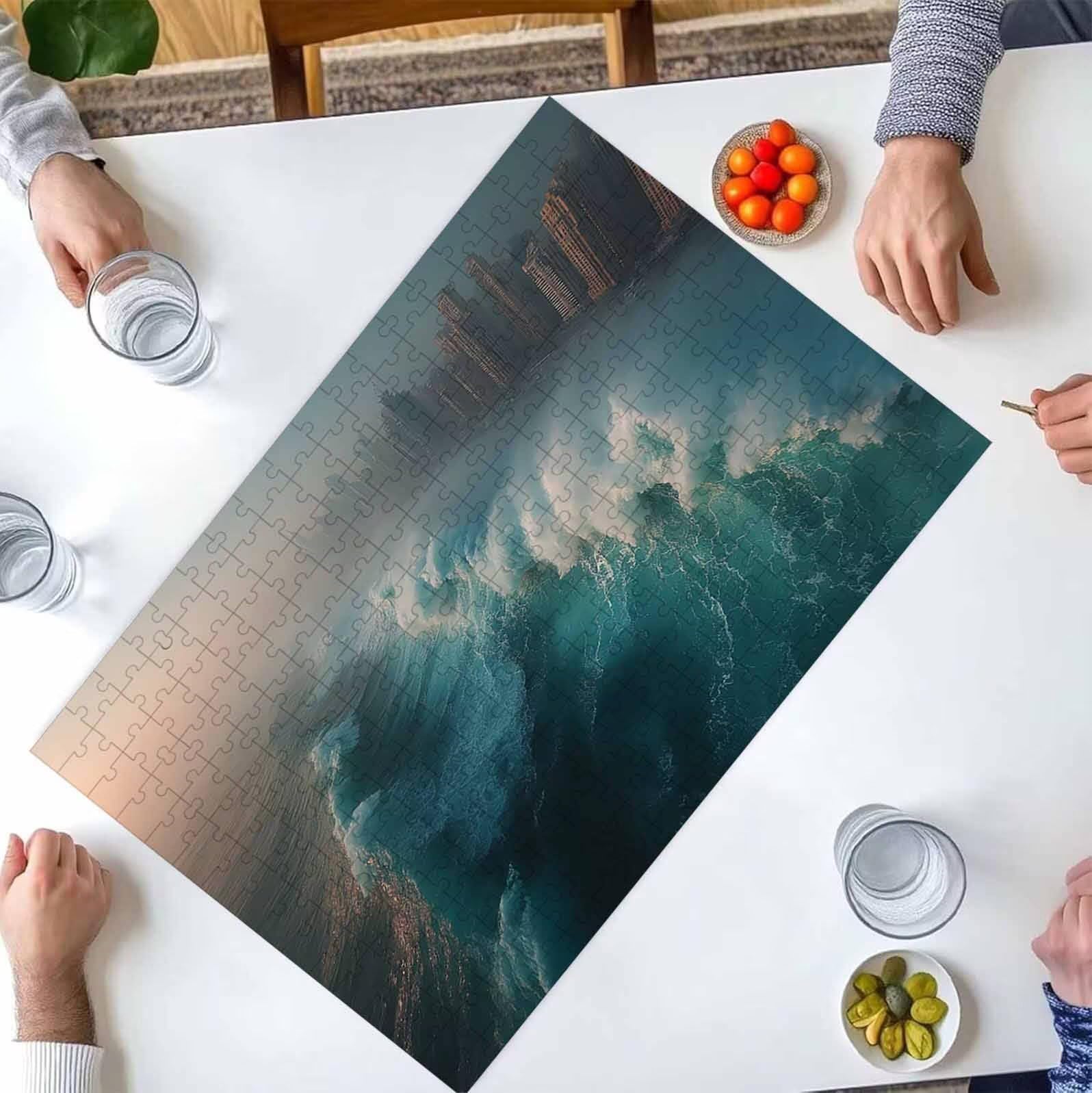 1500 Pezzi di Puzzle, Cielo blu 1500 Pezzi di Puzzle per Adulti, Regalo Anniversario, Regalo Natale, Decorazione Della Casa, Prevenzione Della Degenerazione Cerebrale Negli Anziani PjY1138 0-1