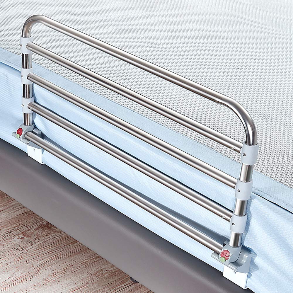 Bed Rails for Elderly Adults/Foldable Bed Assist Rail Handle /Bedside Safety Guard Rail for Seniors Medical Care Device Easy to Assemble Stainless Steel Bed Rail(90cm)