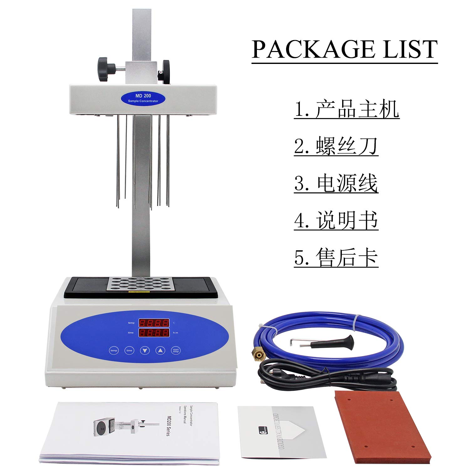 Md200?1 L'azote évaporateur avec bloc 03 25 x Dia 10 mm ambiante + 5 C-150 C Lab Scientifique Instrument