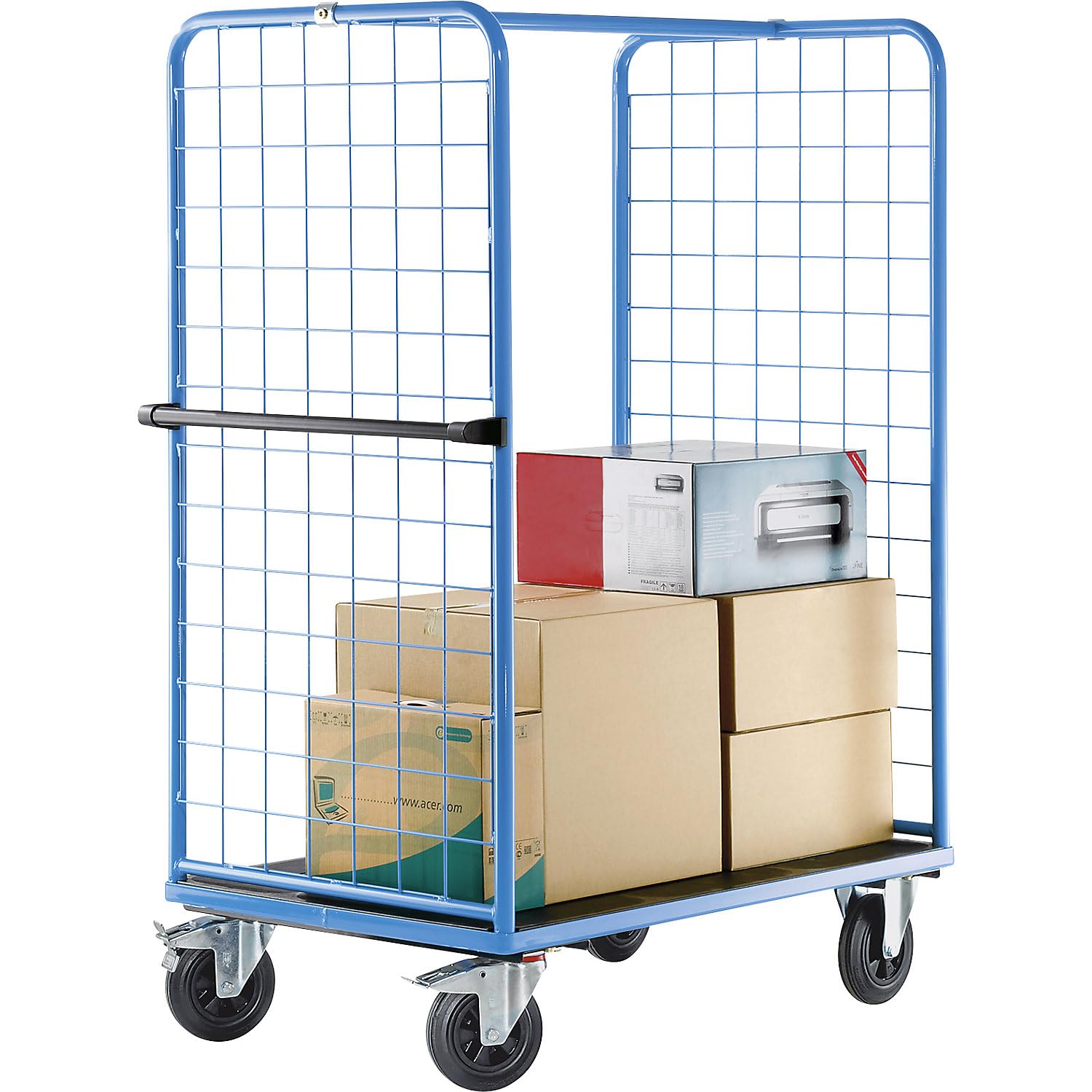 eurokraft Pro | Chariot à tablettes à Panneaux latéraux grillagés