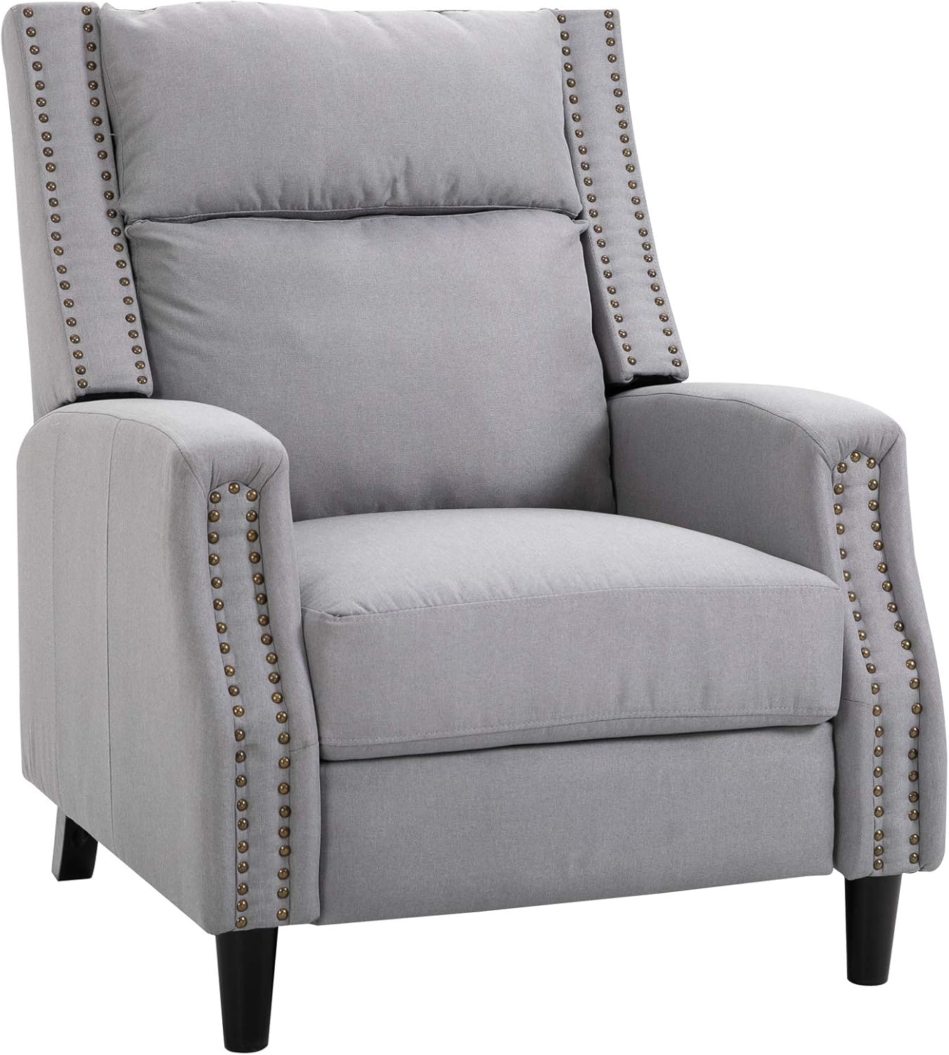 HOMCOM Sofá reclinable manual individual con respaldo de empuje, silla de descanso Accent con reposapiés retráctil, color gris HOMCOM Sofá reclinable manual individual con respaldo de empuje, silla de descanso Accent con reposapiés retráctil, color gris