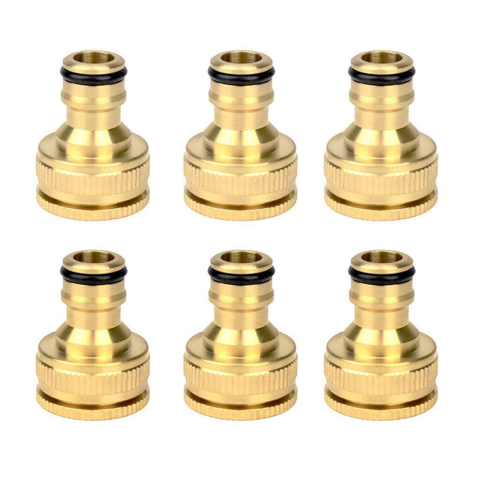 Lfang-Raccordi per Tubi Flessibili 6 pz, Tubo del Tubo del Tubo del Tubo dell'Acqua del Giardino dell'ottone, connettori del Rubinetto Maschio, buona Resistenza all'Usura