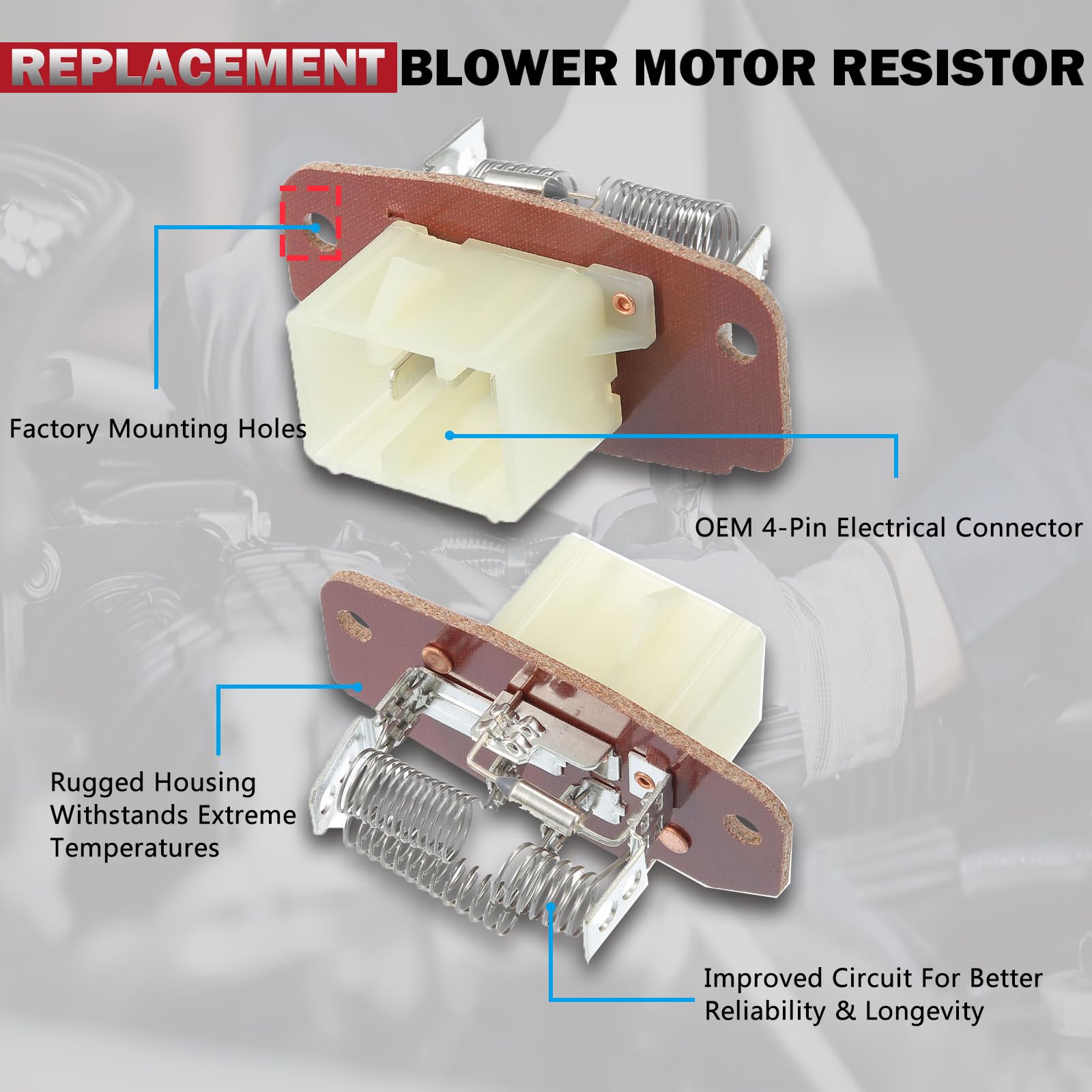 Heater Motor Blower Resistor For 1997 1998-2002 2007-2008 Ford E-150 - Foto 2