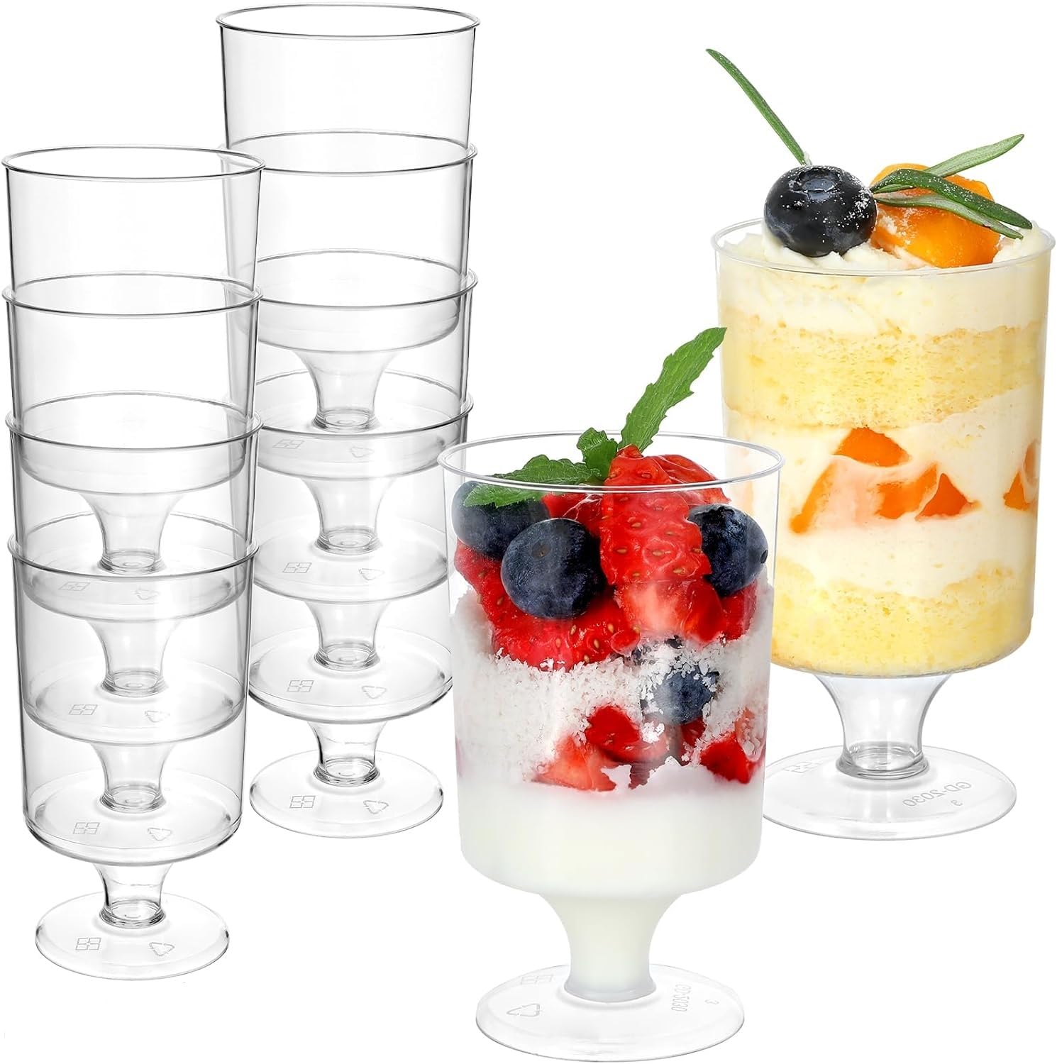 APOLLINE INDIA® 20pcs Mini Parfaits Dessert Cups Clear Crystal 175ml Small Serving Bowl for Tasting Party Desserts Appetizers Dessert Shooter Cups for Pudding, Fruit and Ice Cream 1