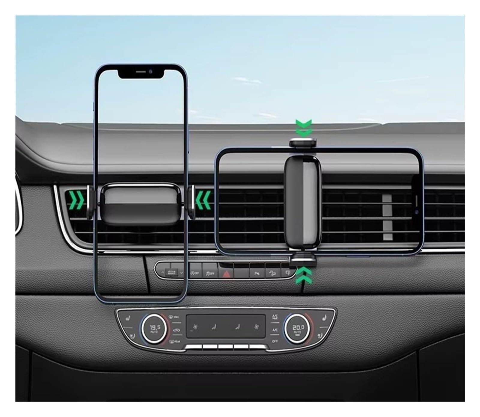 para Xiaomi Universal Teléfono Coche Soporte Standv UGREEN Coche Teléfono Soporte Teléfono Móvil Ventilación Aire Soporte Móvil Coche(Metal Black-1piece)