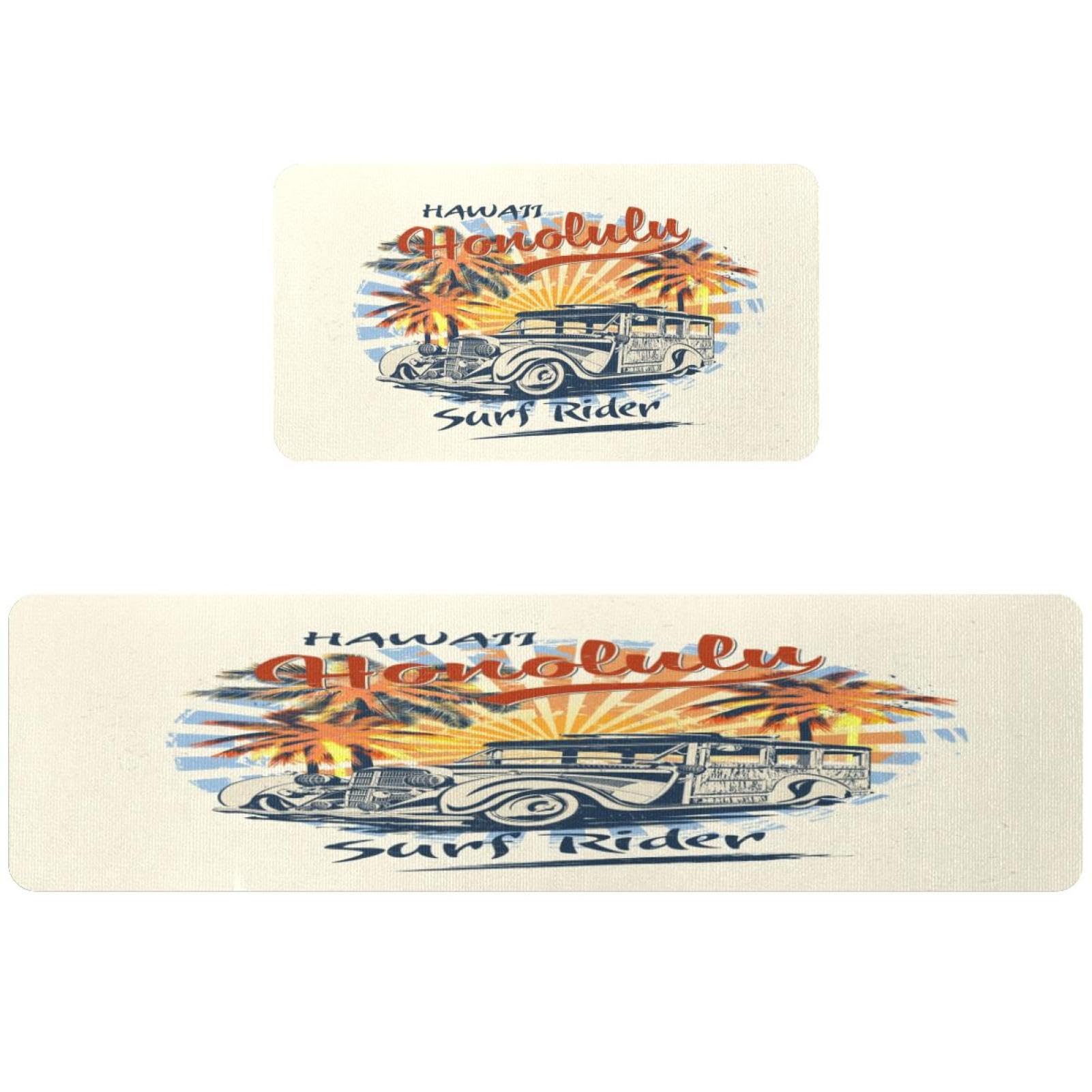 Tapete de cocina para pasillo y cuarto de lavado estilo hawaiano