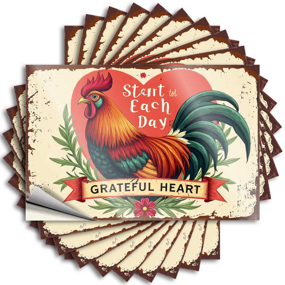 Fzfn Colour Decal Crazy Cool Bedroom Accessories Waterproof - Start Each Day With A Grateful Heart Case Self Adhesive Decal For Boss Use(8X12cm)