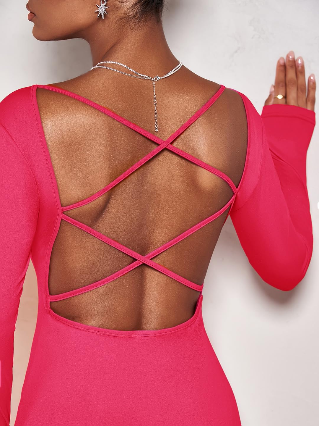 Kotty Women's Boat Neck Bodycon Dress(Pink,Xl)